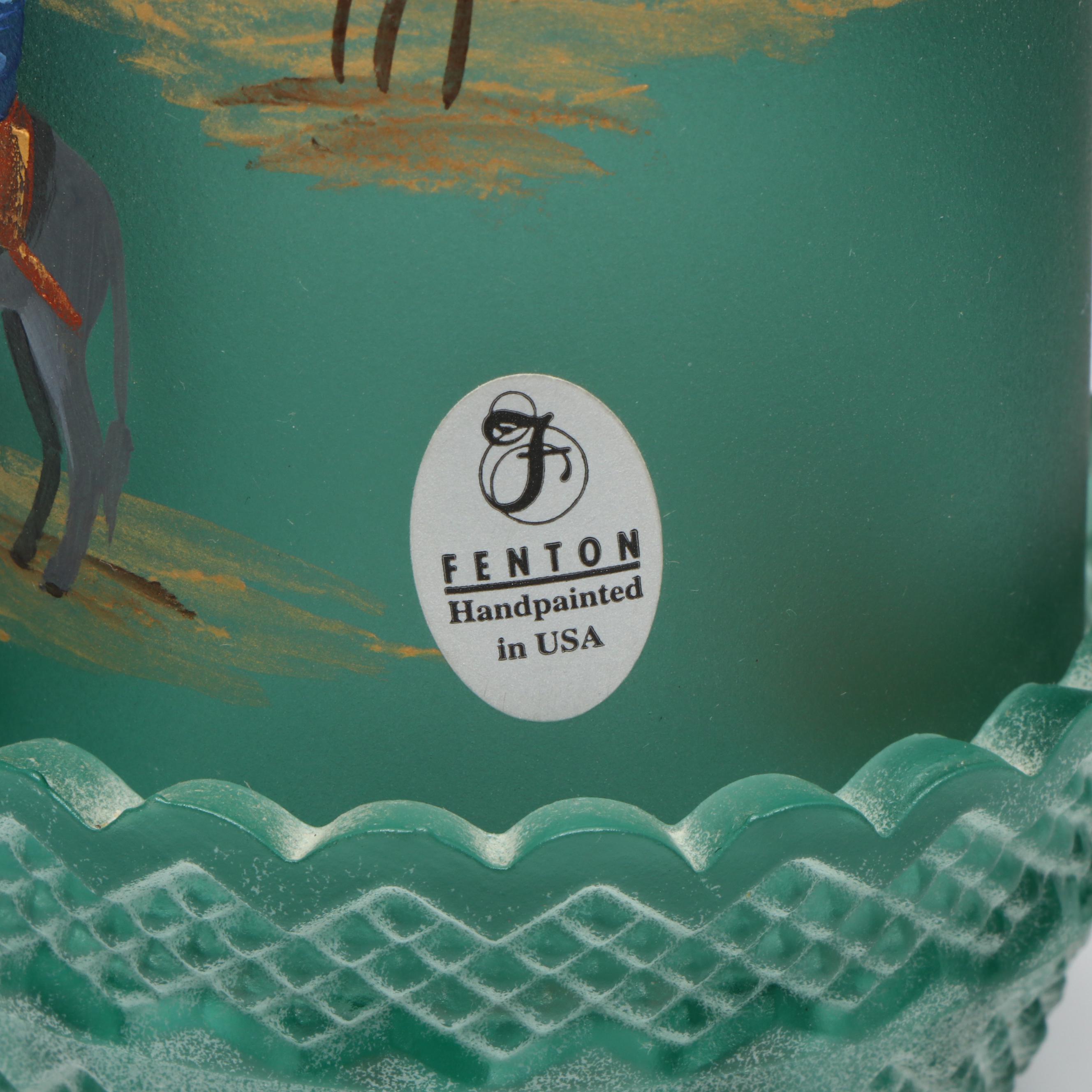 Fenton Hand-Painted Nativity, Samuel Clarke and Other Glass Fairy Lamp