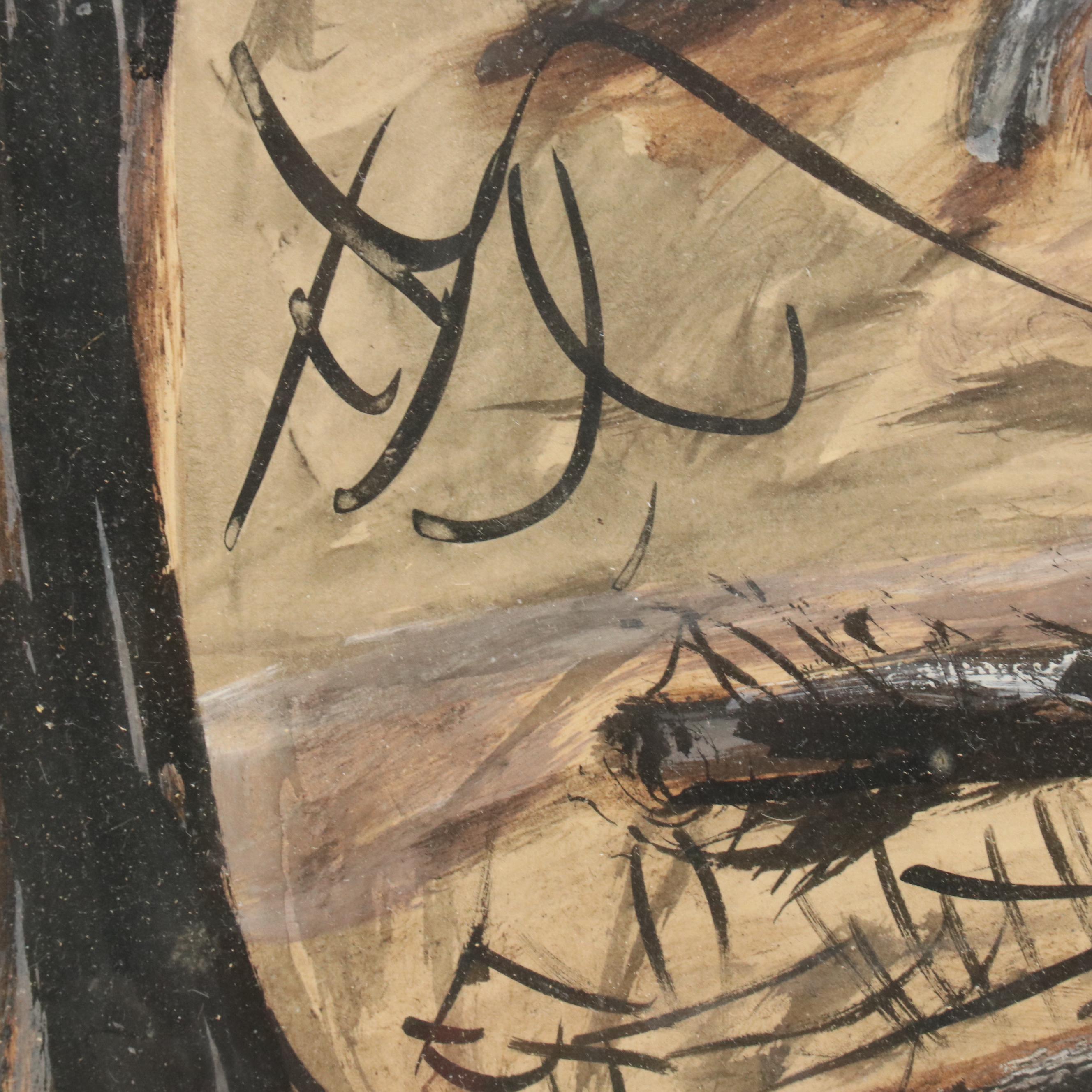 Marge Cramer Forest Landscape Watercolor Painting, Late 20th Century