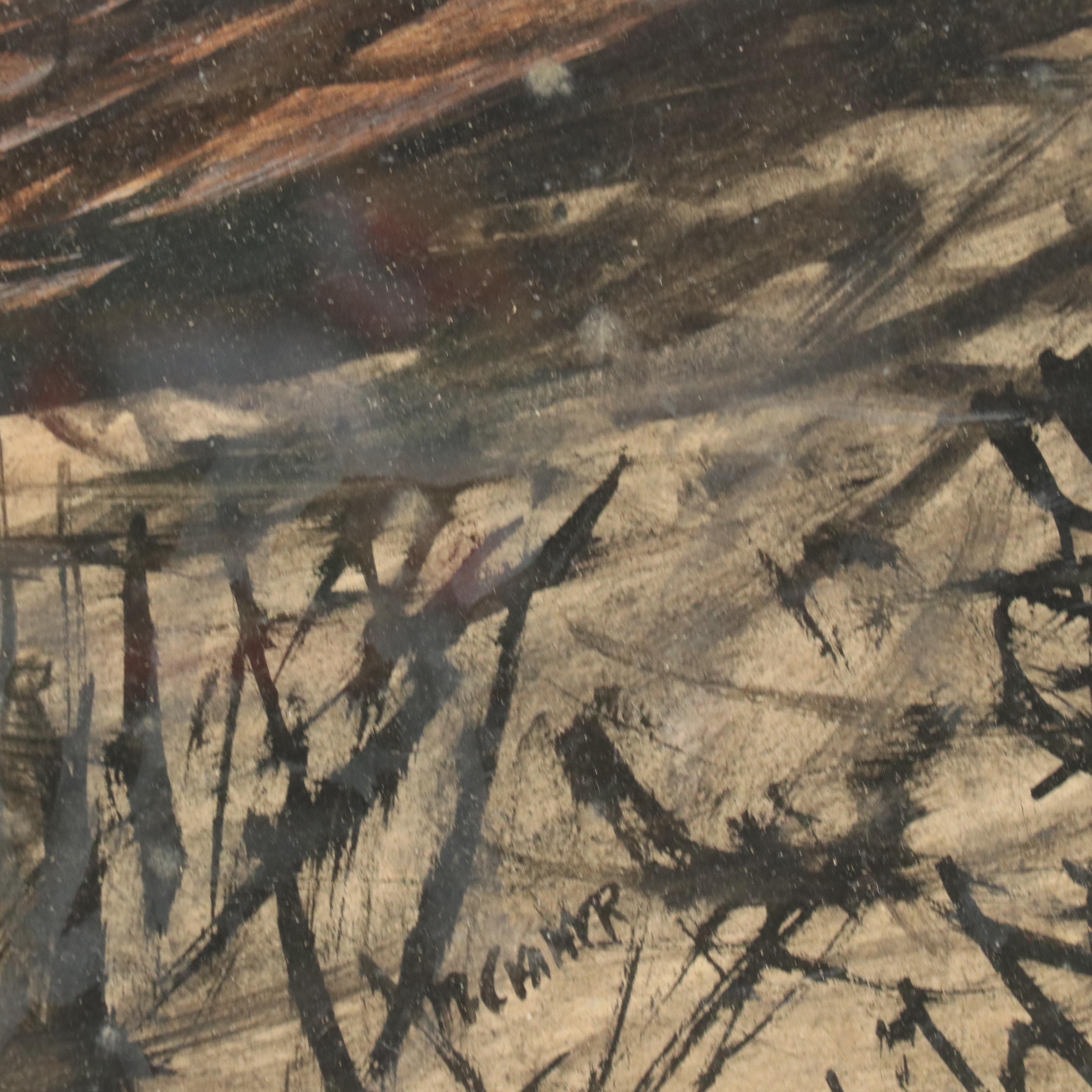 Marge Cramer Forest Landscape Watercolor Painting, Late 20th Century