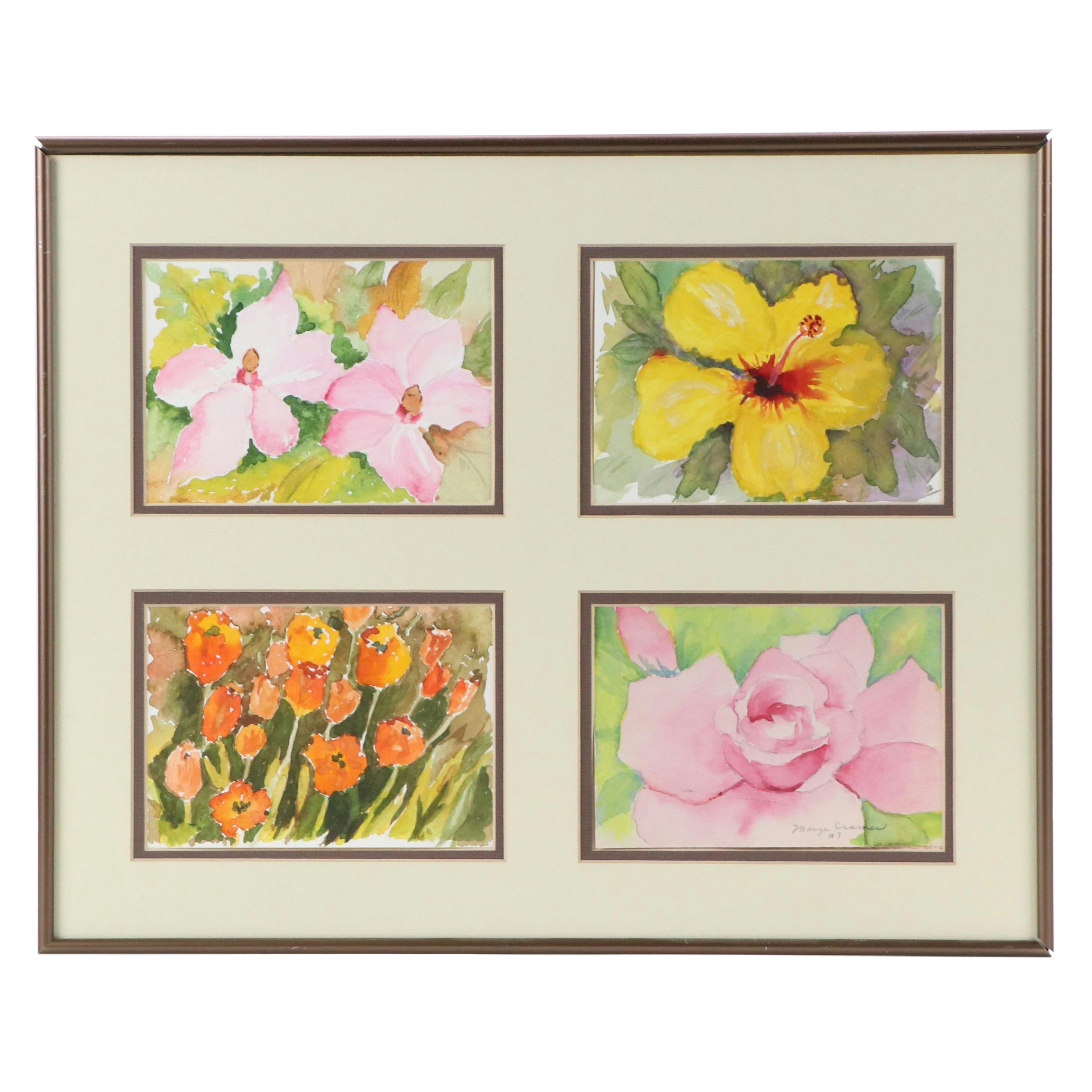 Marge Cramer Floral Watercolor Montage, 1997