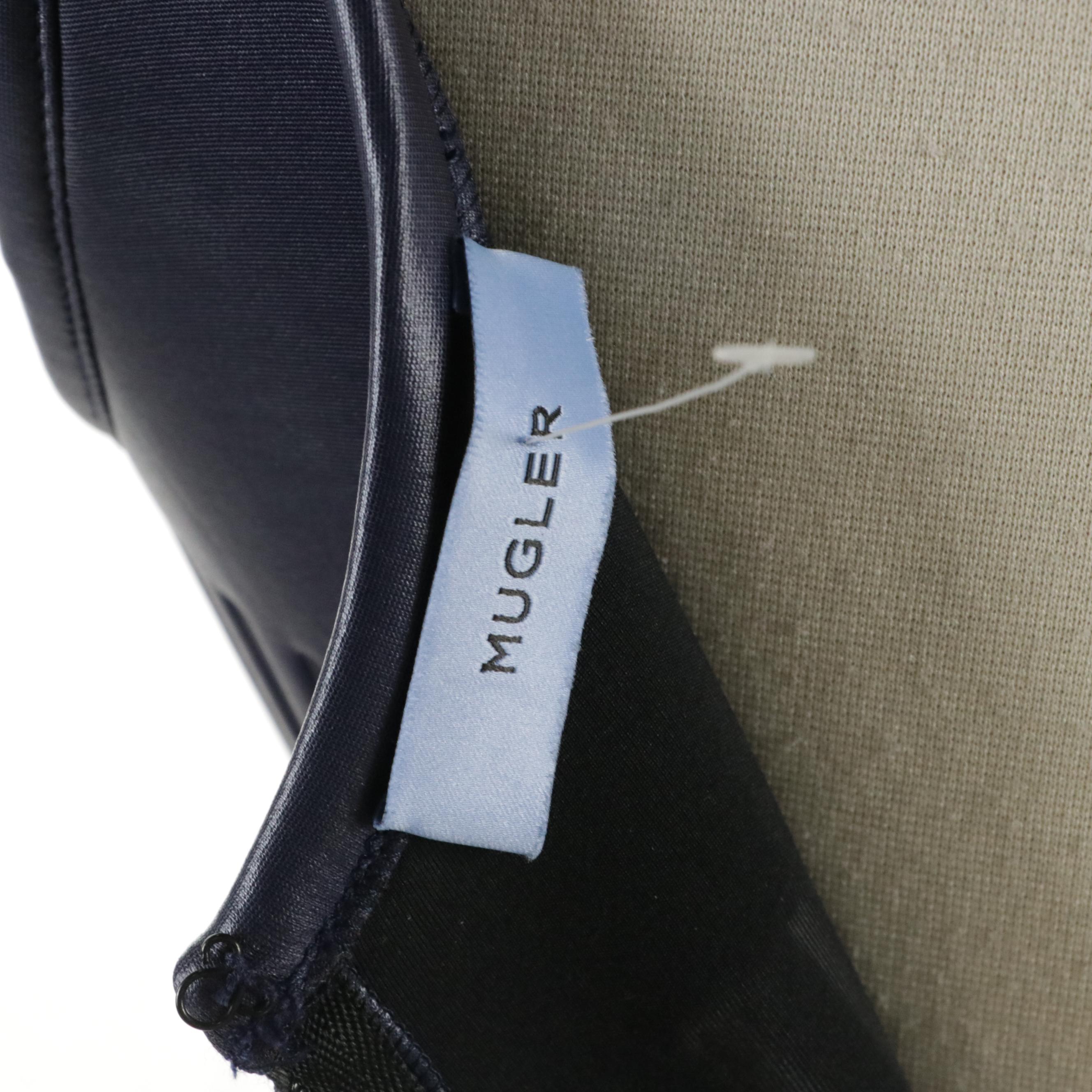 Mugler Purple Debossed Neoprene Bodysuit and Cropped Pants Two-Piece Set