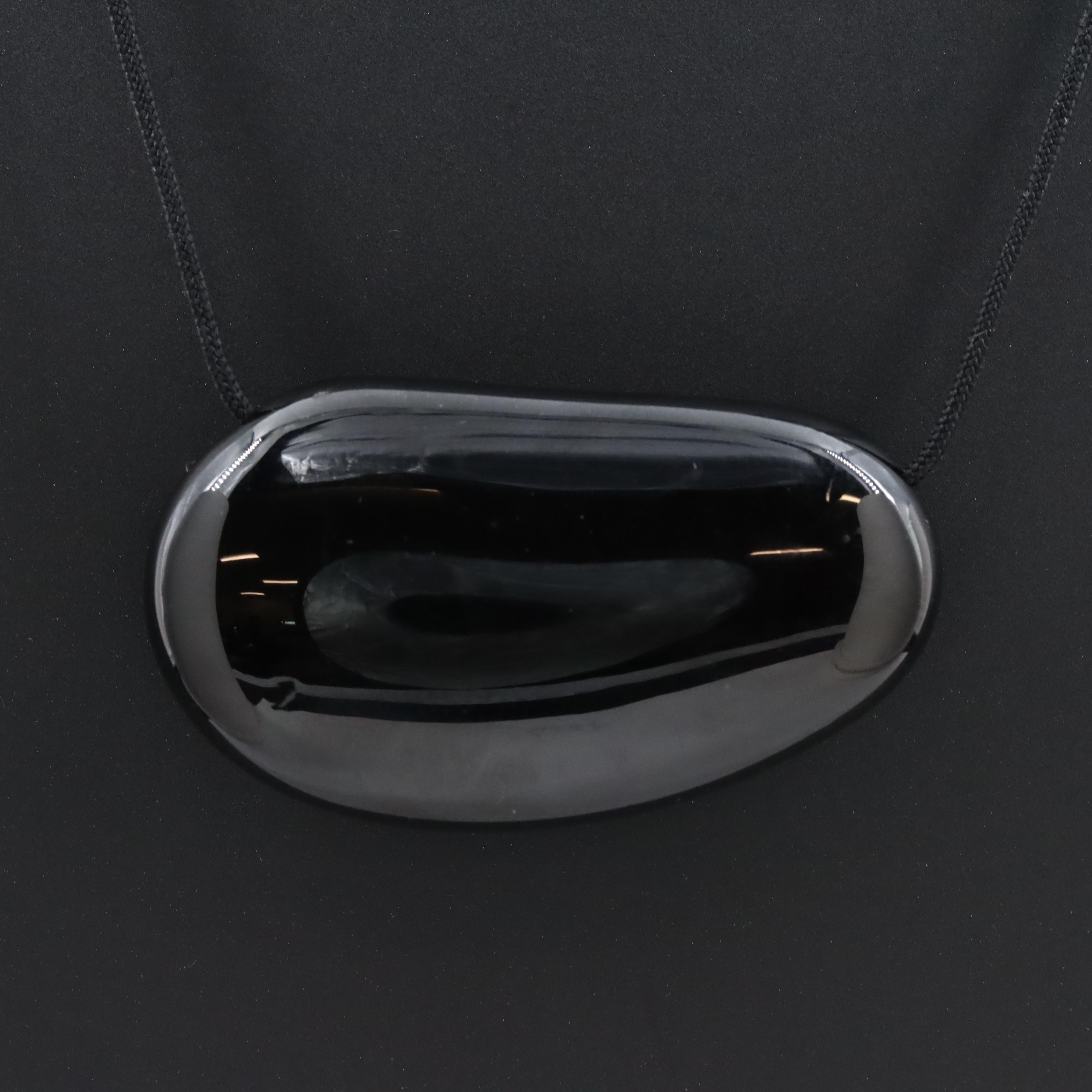 Elsa Peretti for Tiffany & Co. Bean Pendant on a Silk Cord