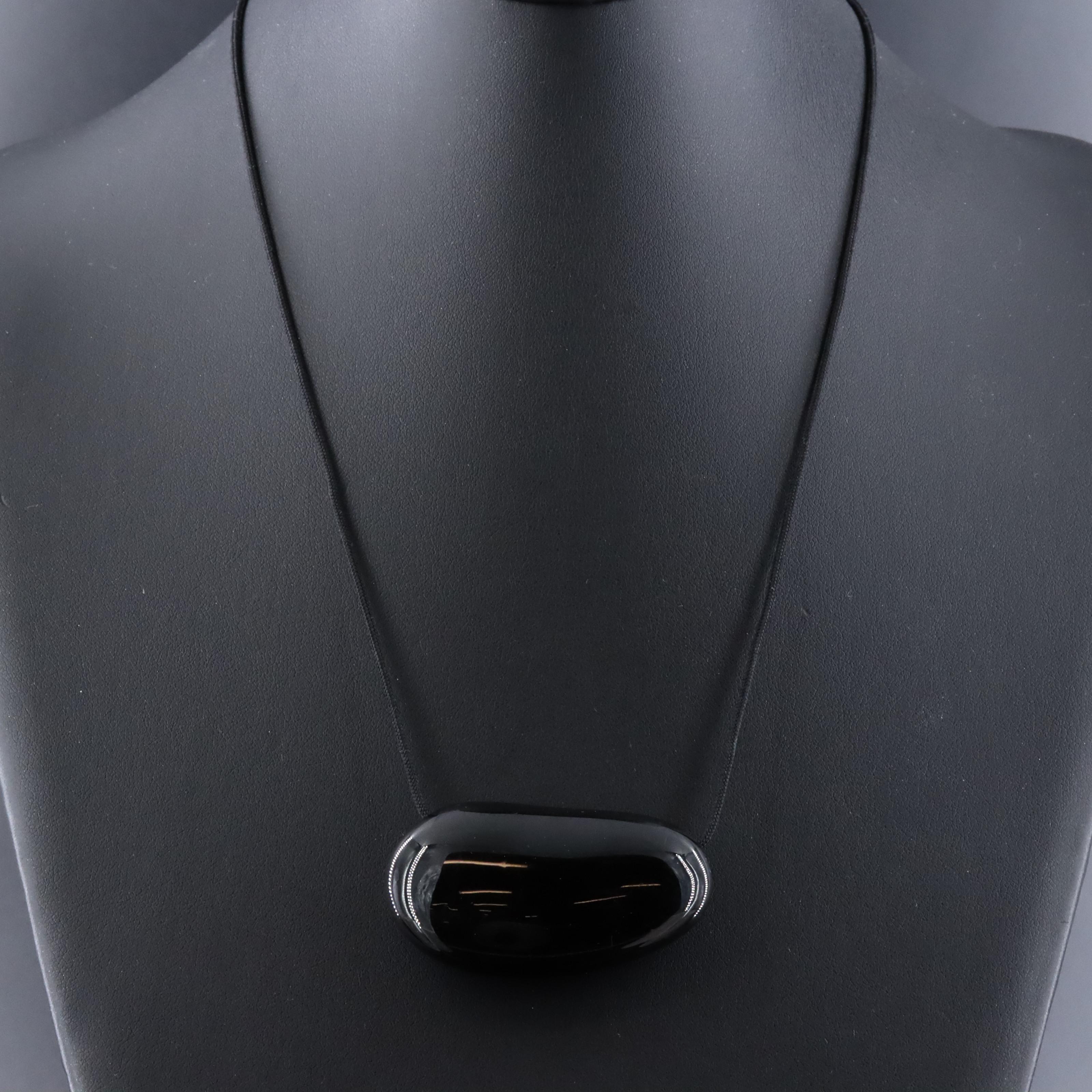 Elsa Peretti for Tiffany & Co. Bean Pendant on a Silk Cord