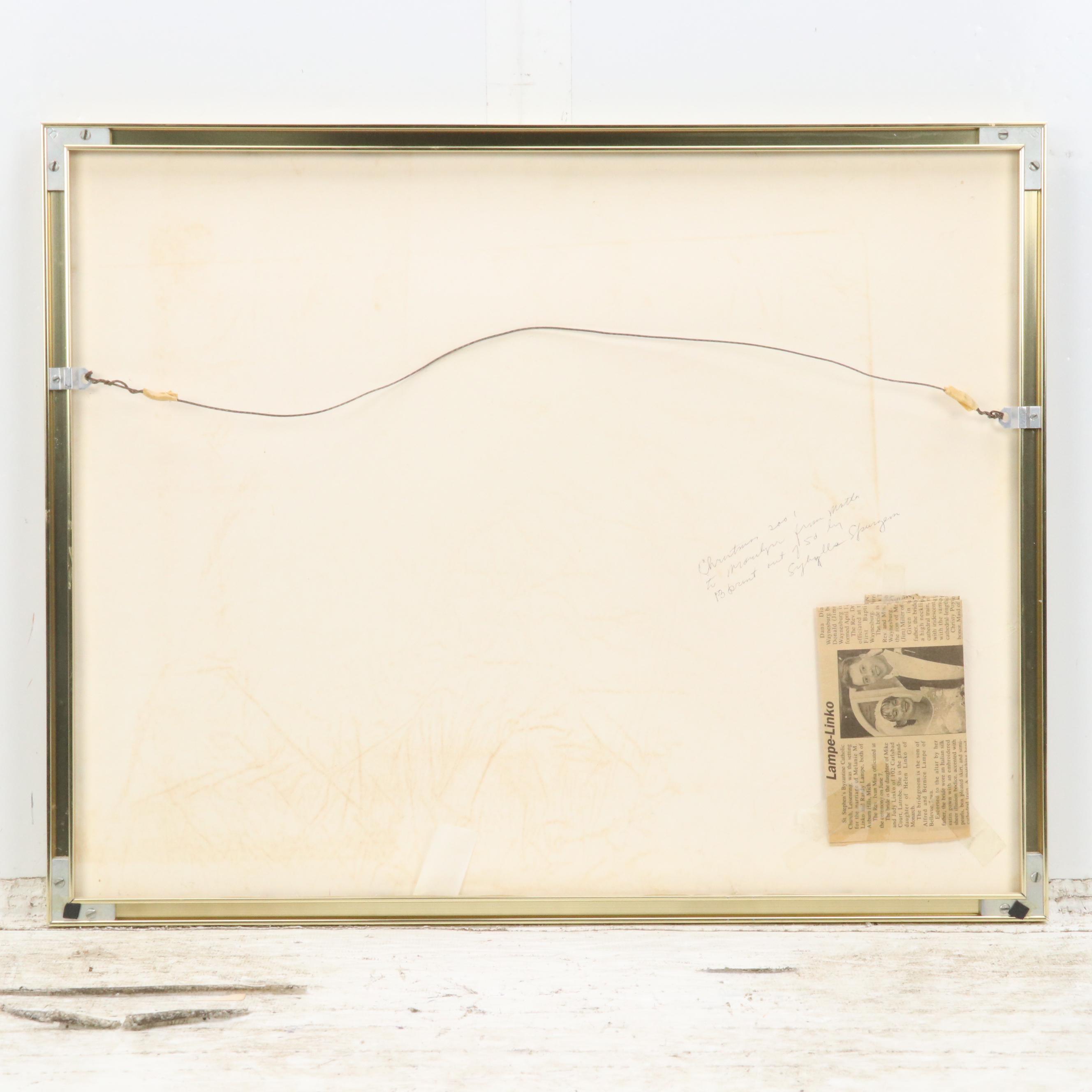 Modernist Rural Woodcut "Old West School House, Uniontown Pennsylvania"