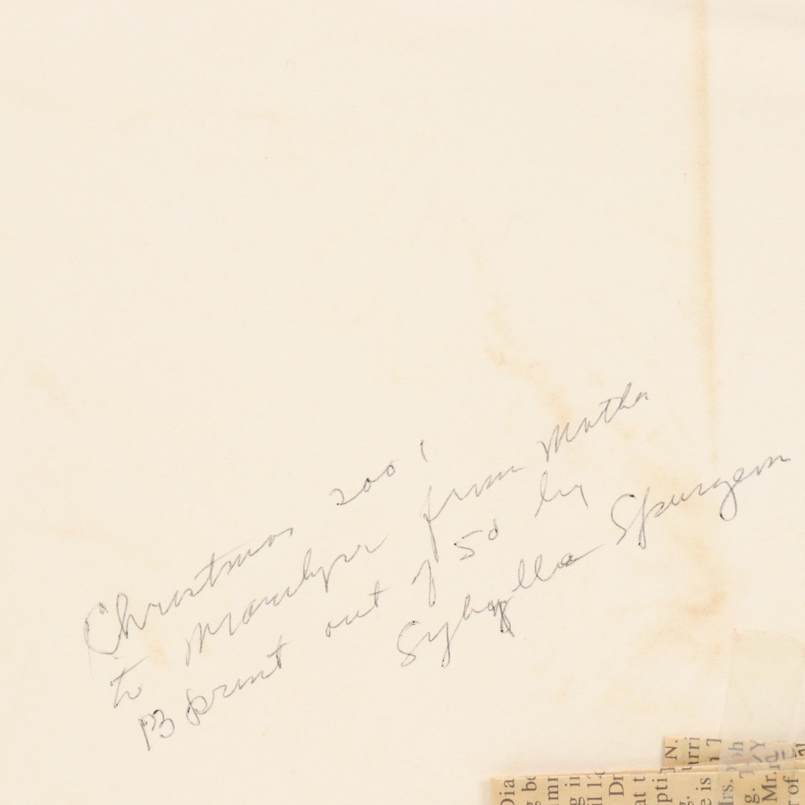 Modernist Rural Woodcut "Old West School House, Uniontown Pennsylvania"