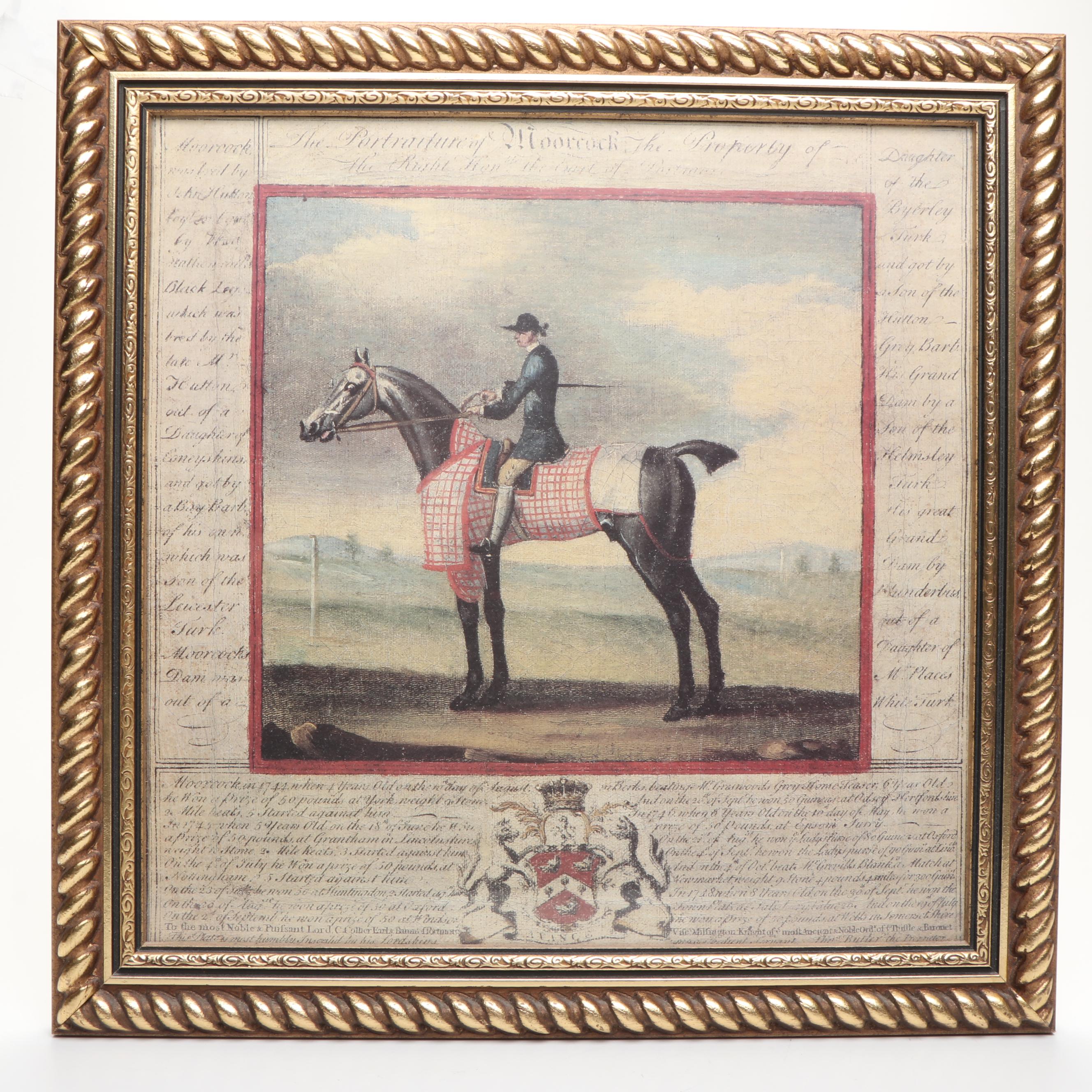 The Bombay Company "Black Horse" and "Roan Horse" Framed Lithographs