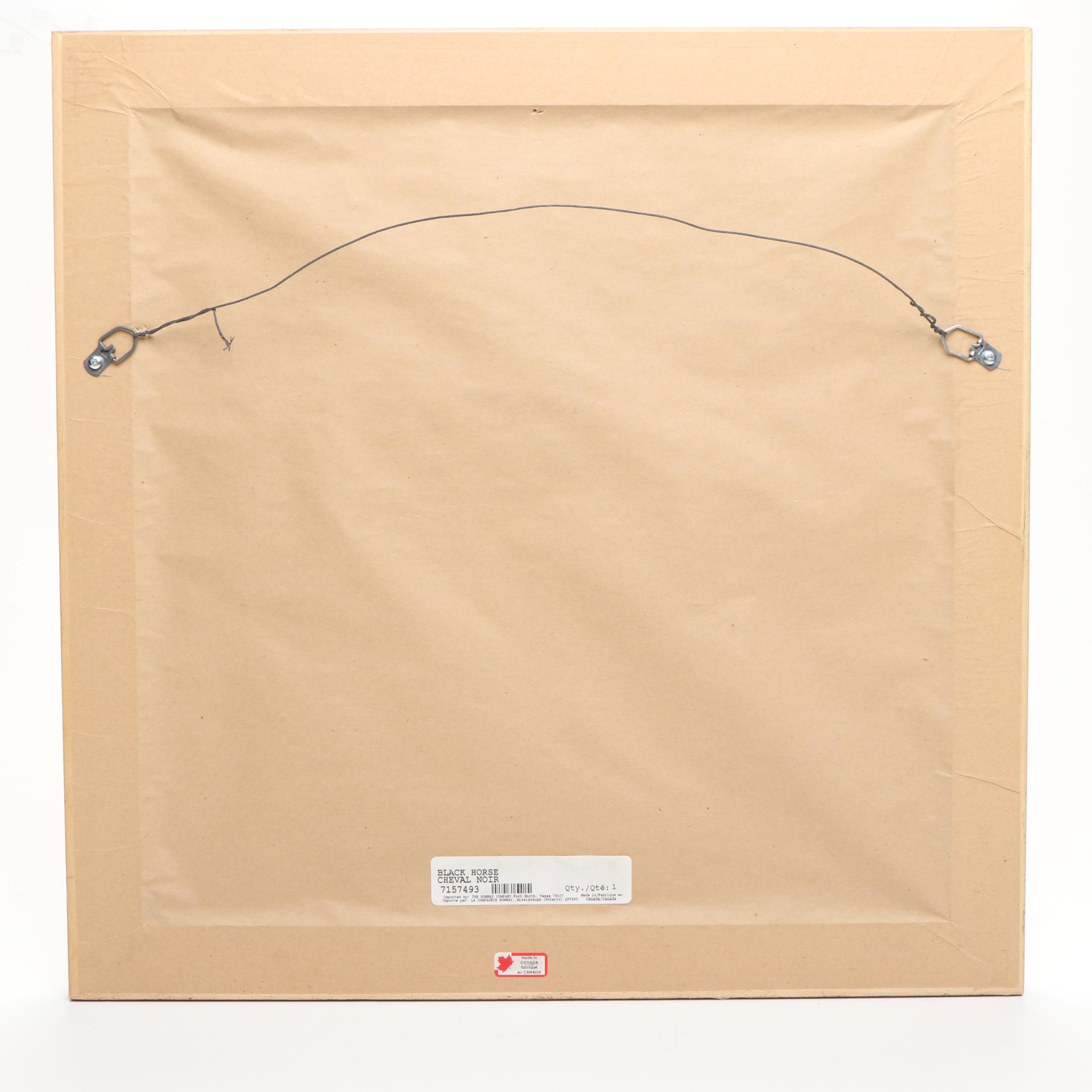 The Bombay Company "Black Horse" and "Roan Horse" Framed Lithographs