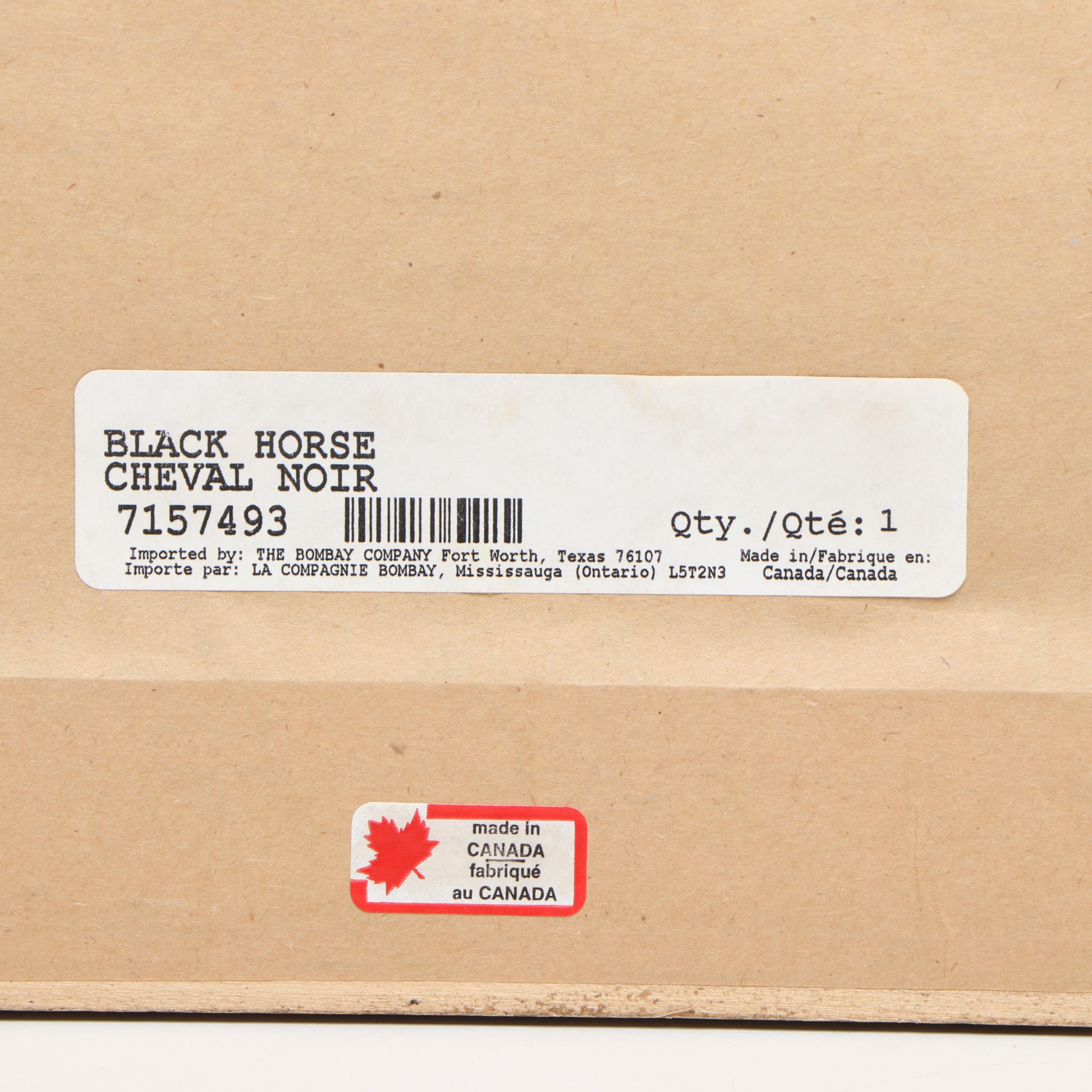 The Bombay Company "Black Horse" and "Roan Horse" Framed Lithographs