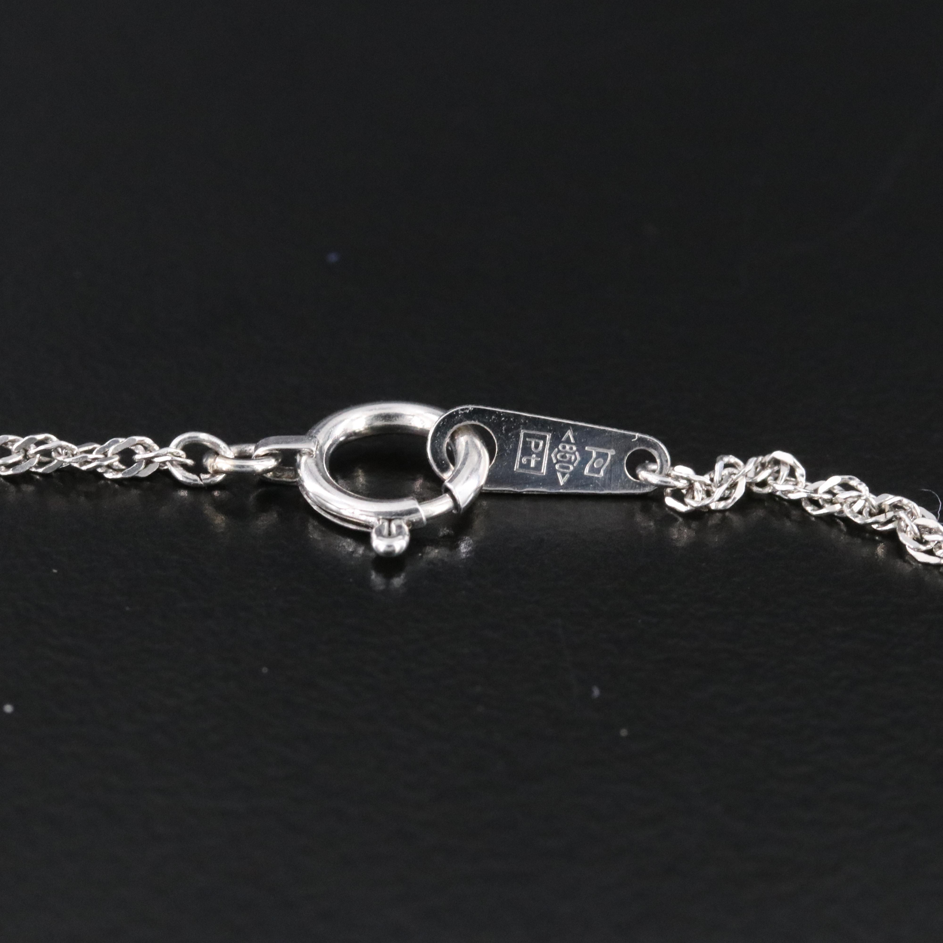 Platinum 1.05 CT Sapphire and Diamond Pendant Necklace