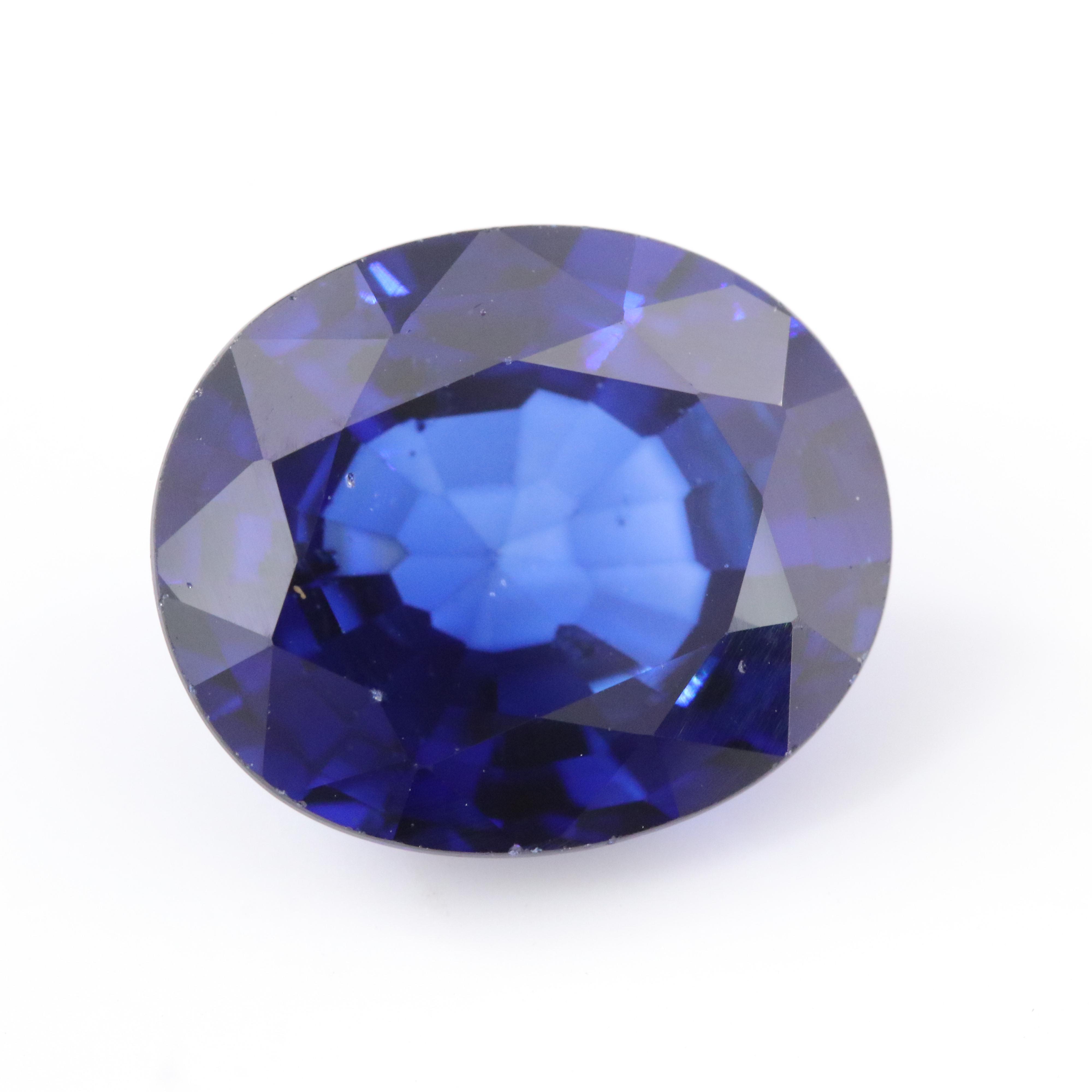 Loose 10.55 CT Lab Grown Sapphire