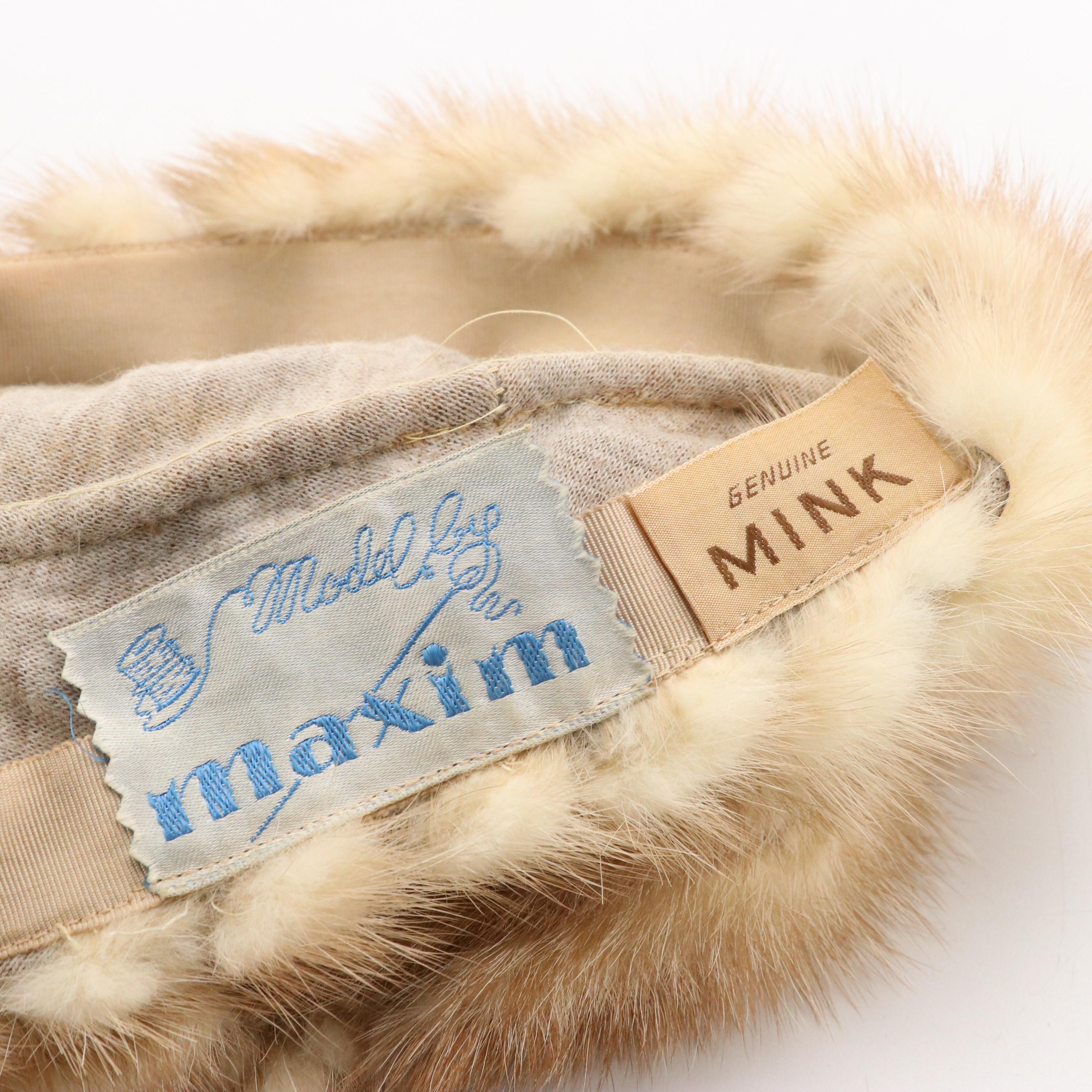 Vintage Maxim Mink Fur Cap, Eribe Lambswool, Other Plaid Cashmere Scarf & More