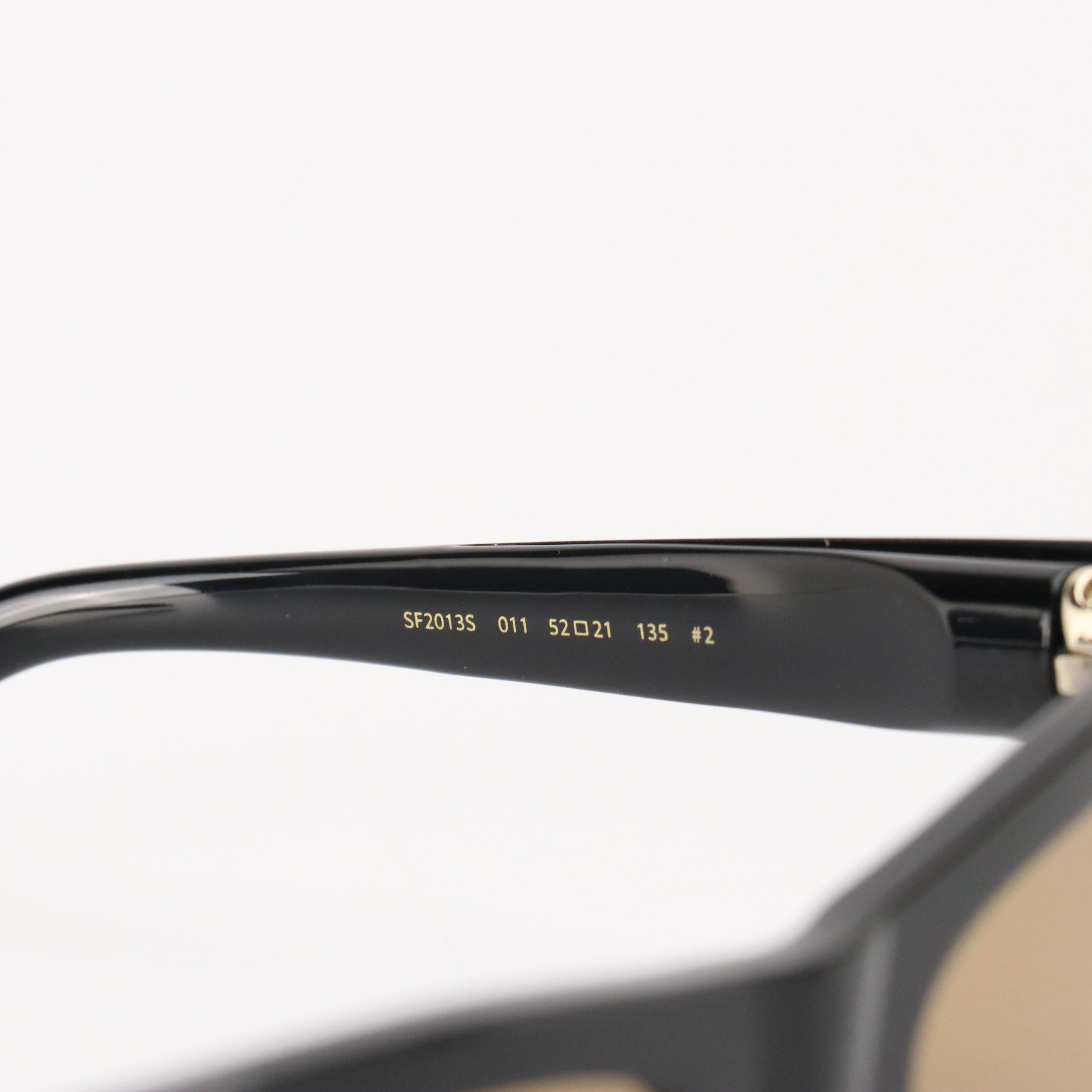 Salvatore Ferragamo SF2013S Black Square Cat Eye Sunglasses With Case and Box