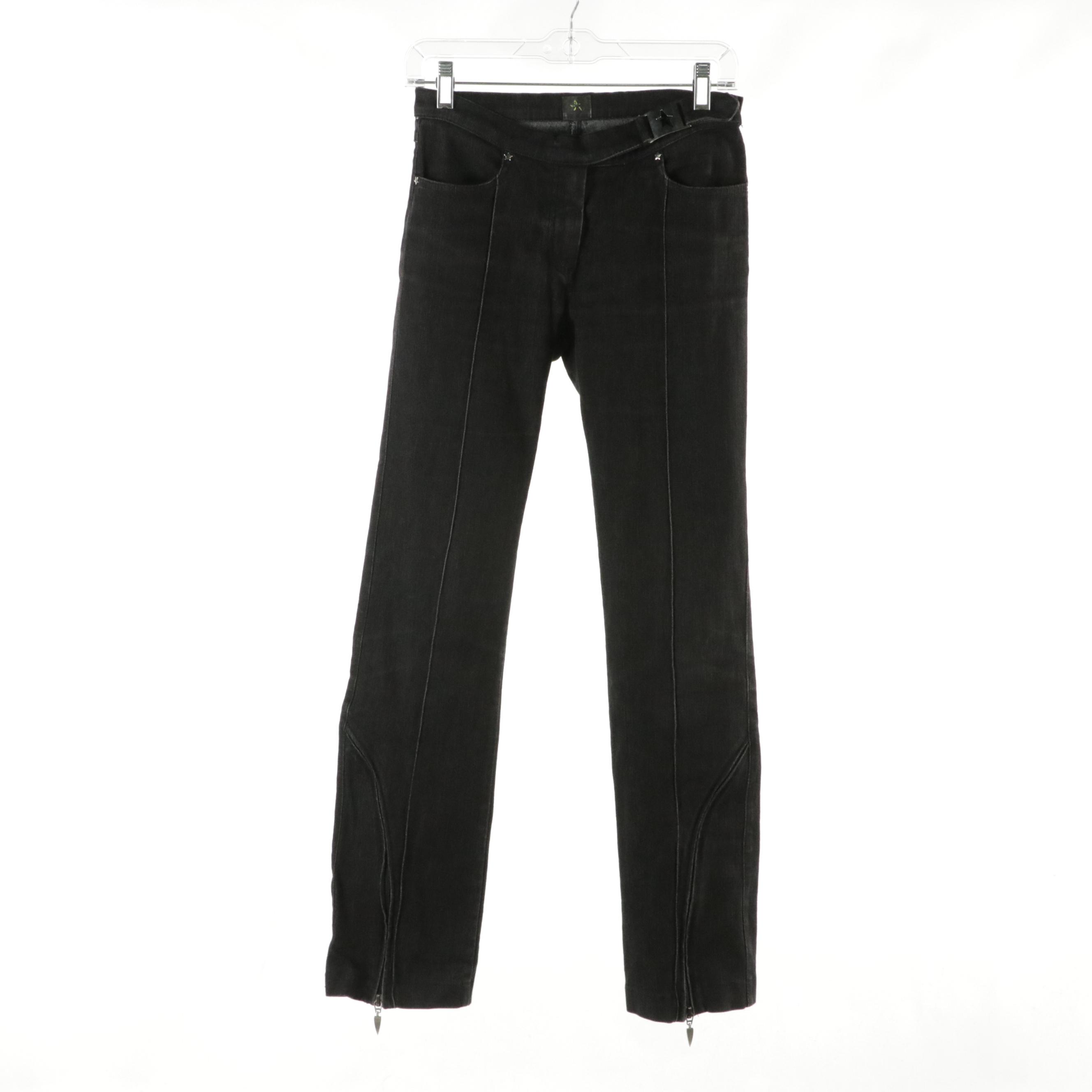 Thierry Mugler Star Studded Black Stretch Denim Jeans