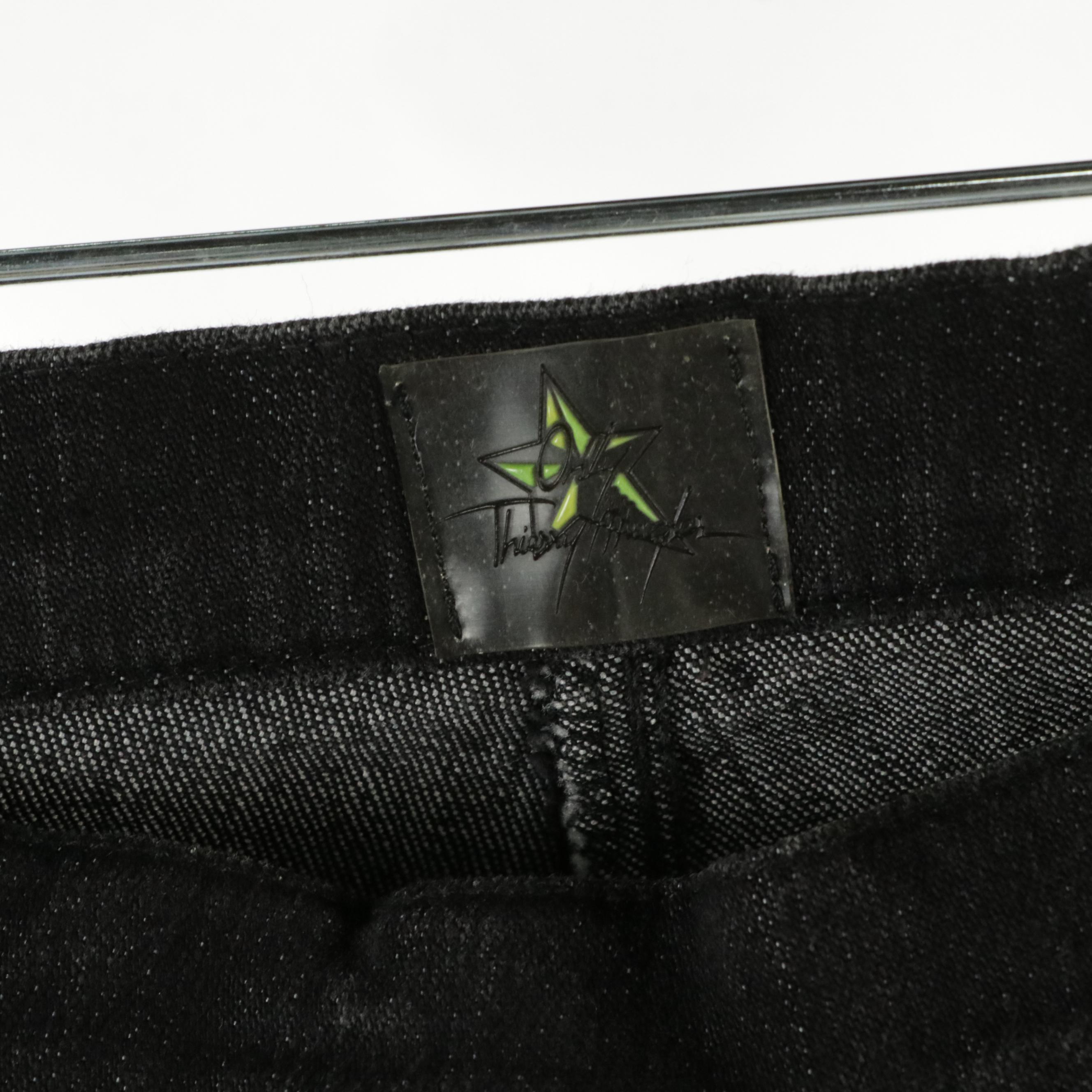 Thierry Mugler Star Studded Black Stretch Denim Jeans