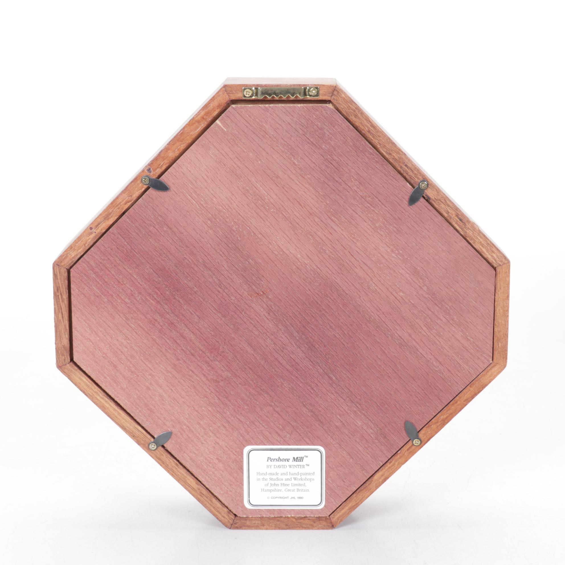 Two Shadow Box Framed David Winter Cottages and Collector's Guild Index Cards