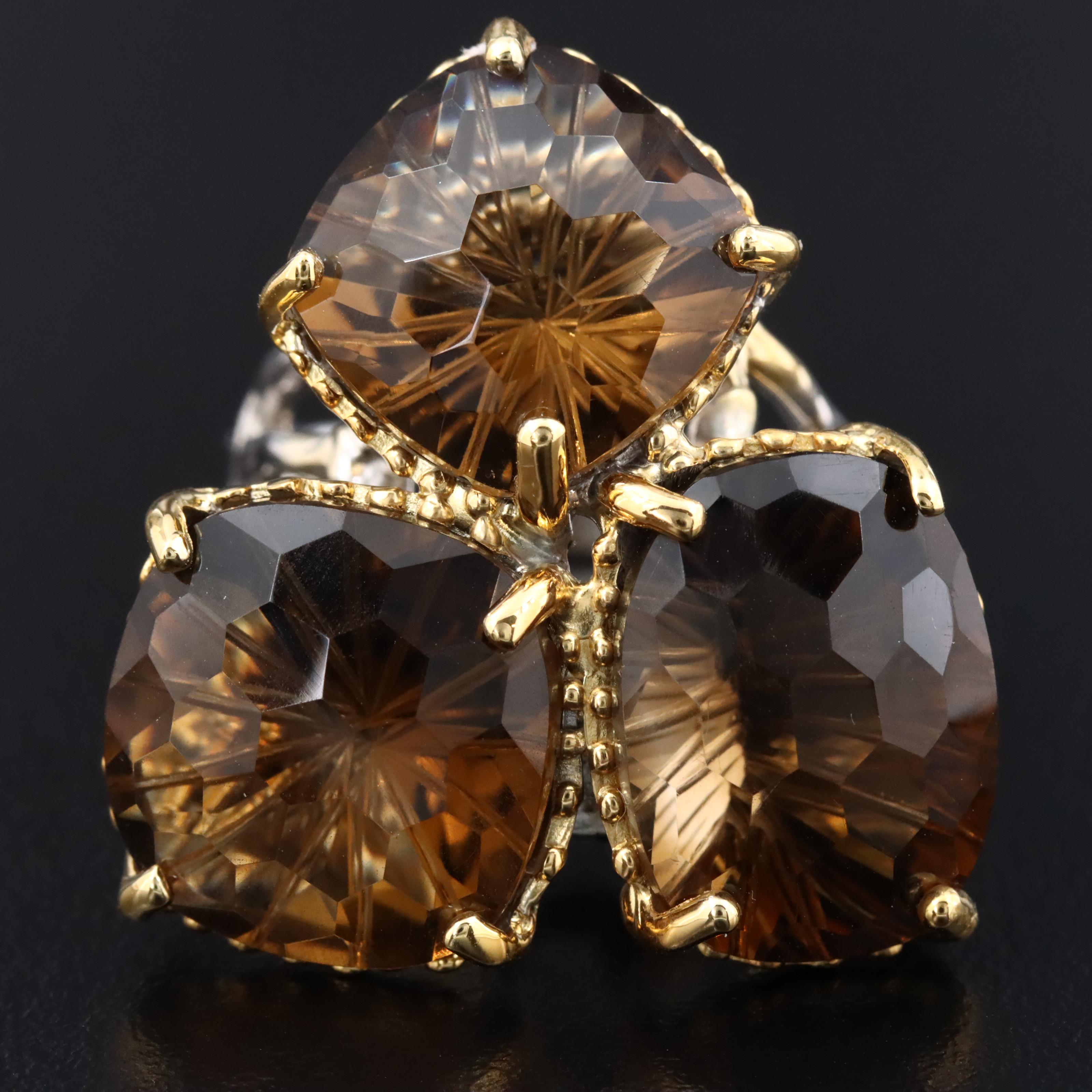 Sterling Smoky Quartz Ring