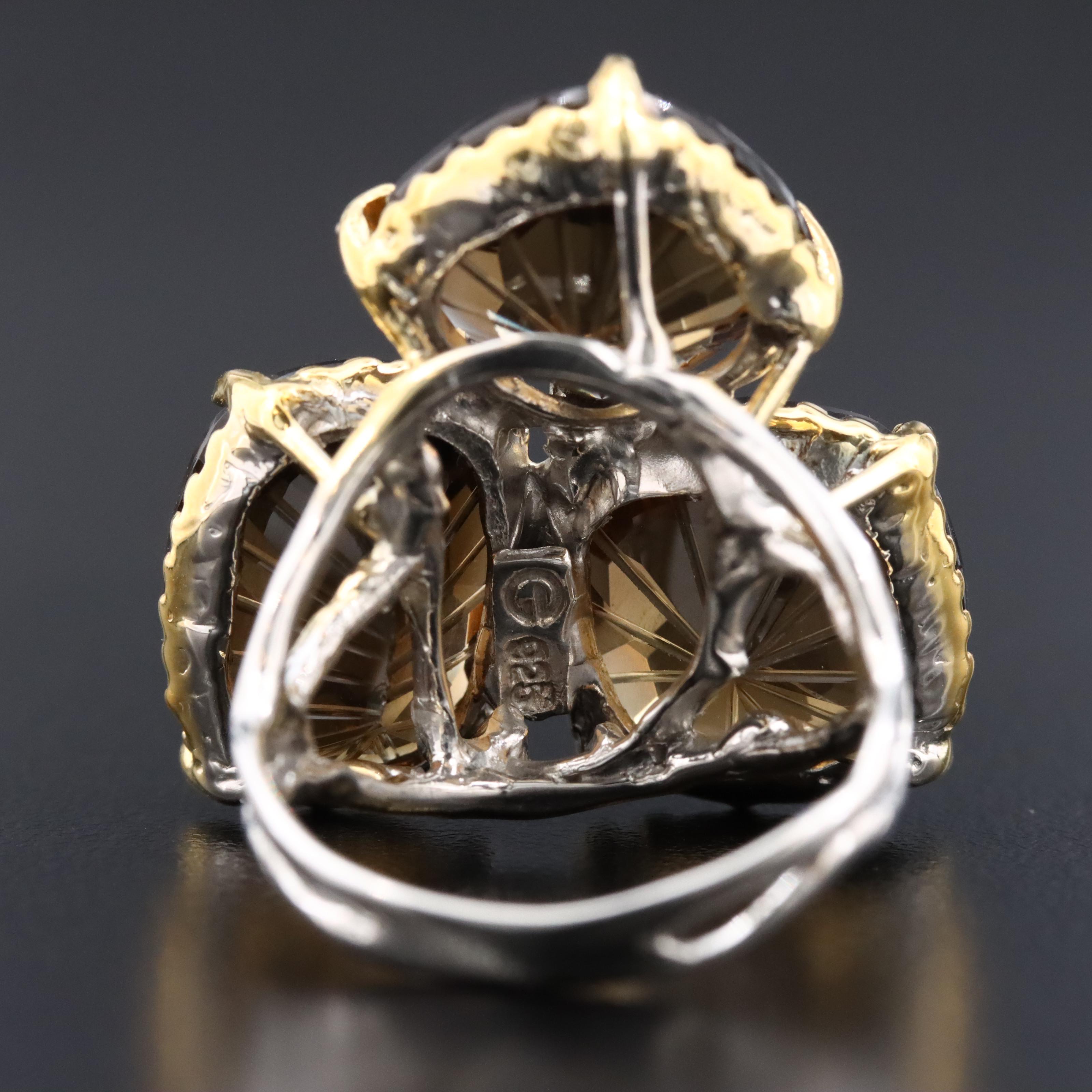 Sterling Smoky Quartz Ring