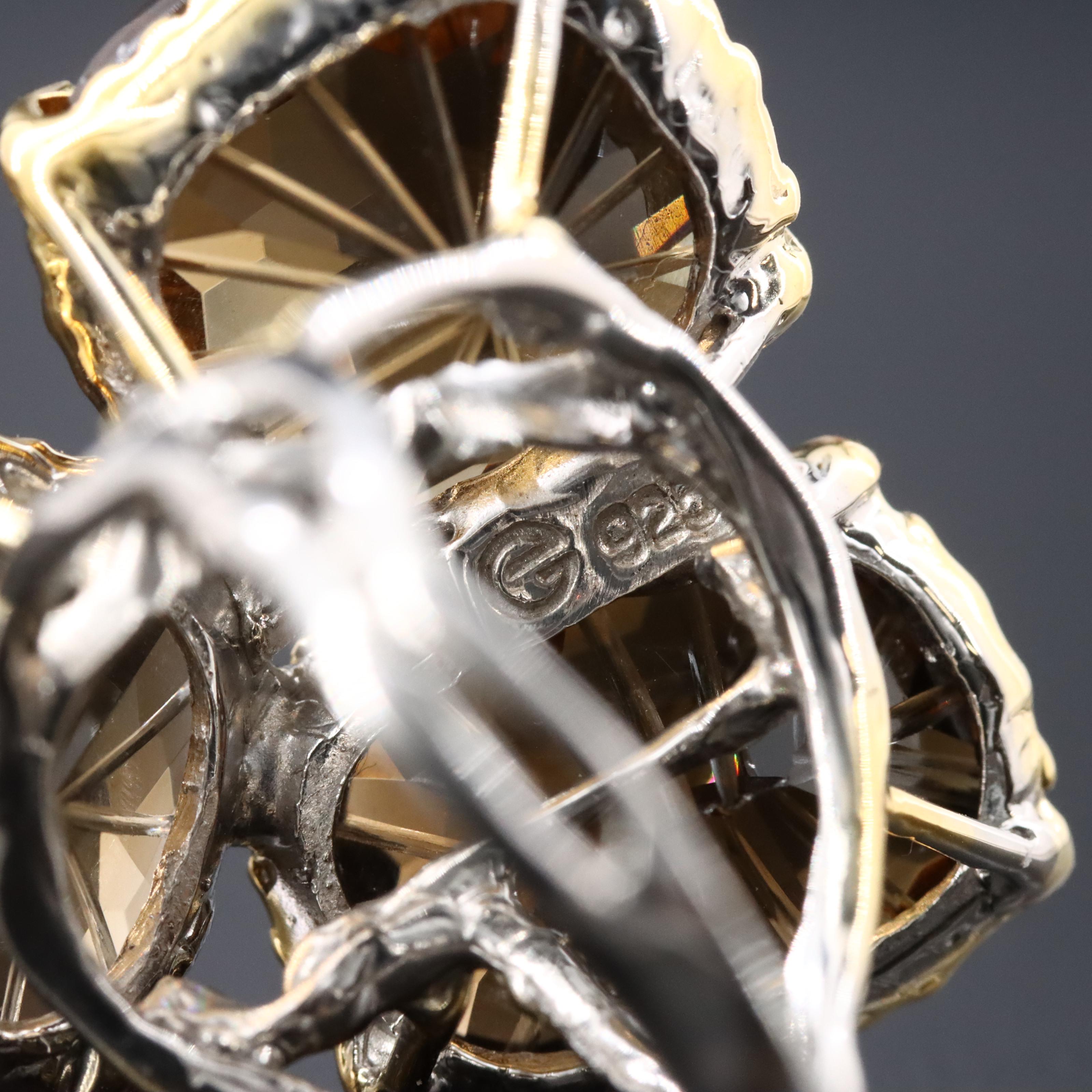 Sterling Smoky Quartz Ring