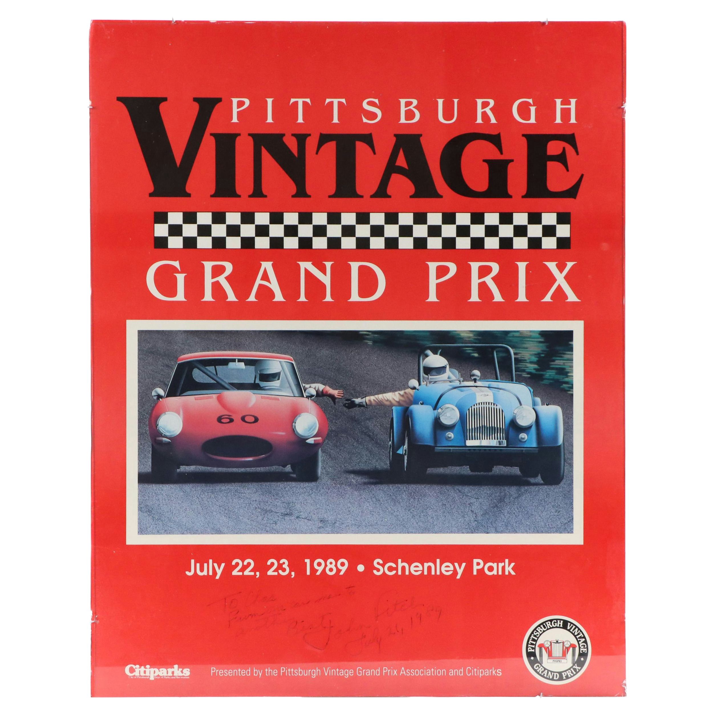 Pittsburgh Vintage Grand Prix Offset Lithograph Poster, 1989
