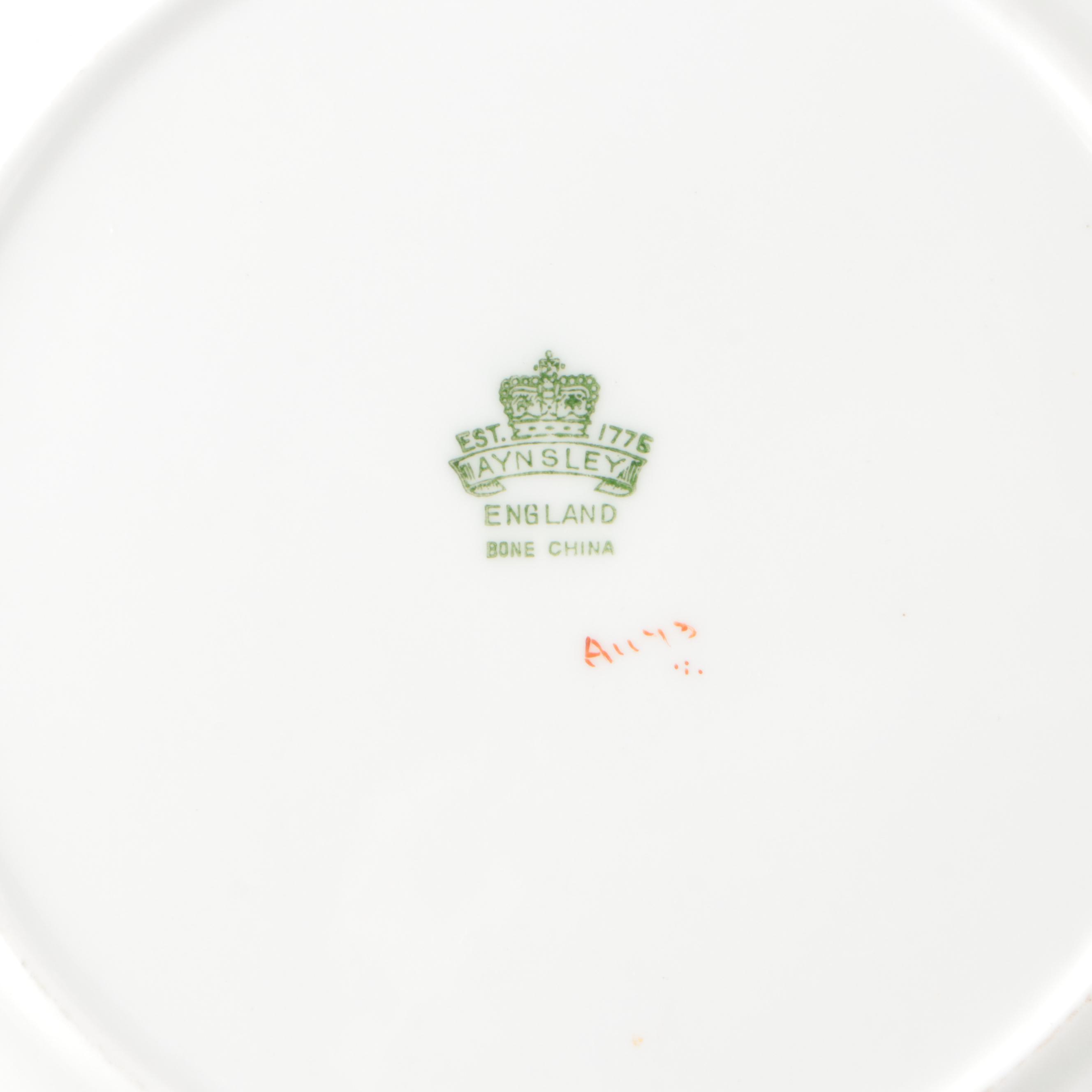 Aynsley English Bone China "Indian Tree" Dinnerware, Early to Mid-20th Century