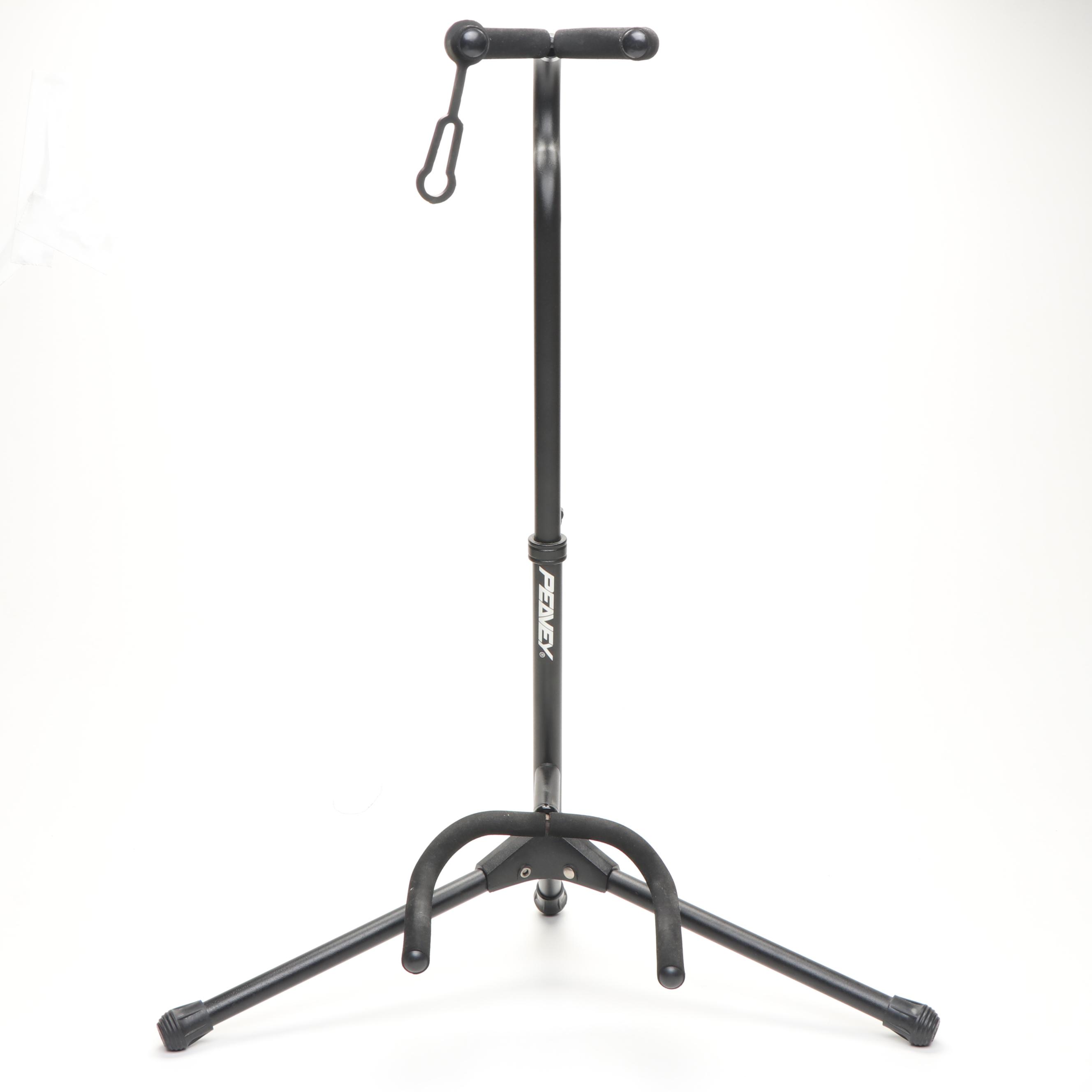 Peavey Guitar Stand with Boss Guitar Pedals, Guitar Strap