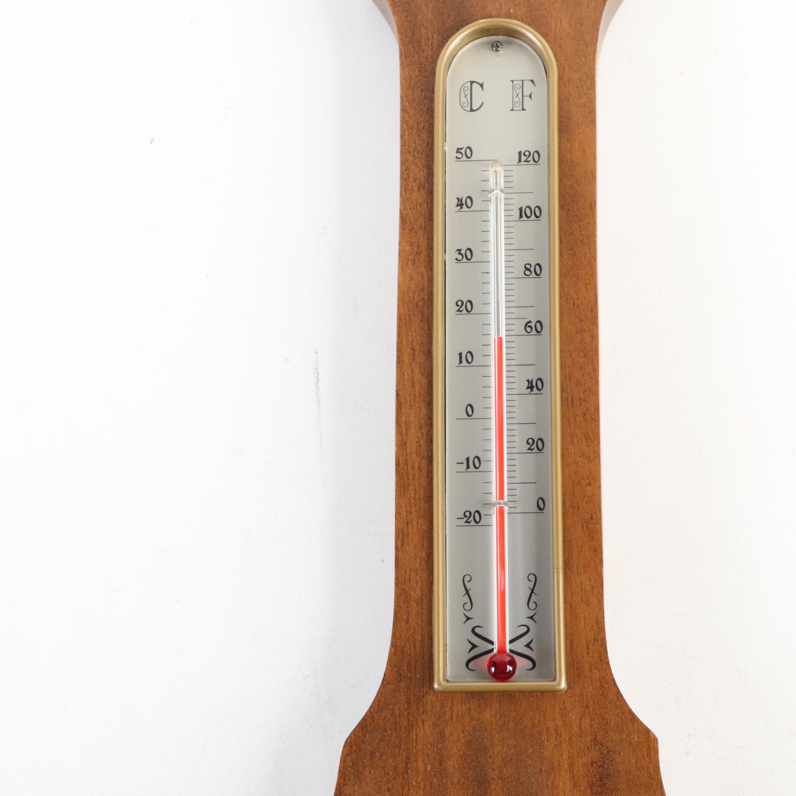 Gemini Federal Style Walnut Finish Banjo Wall Mount Weather Station