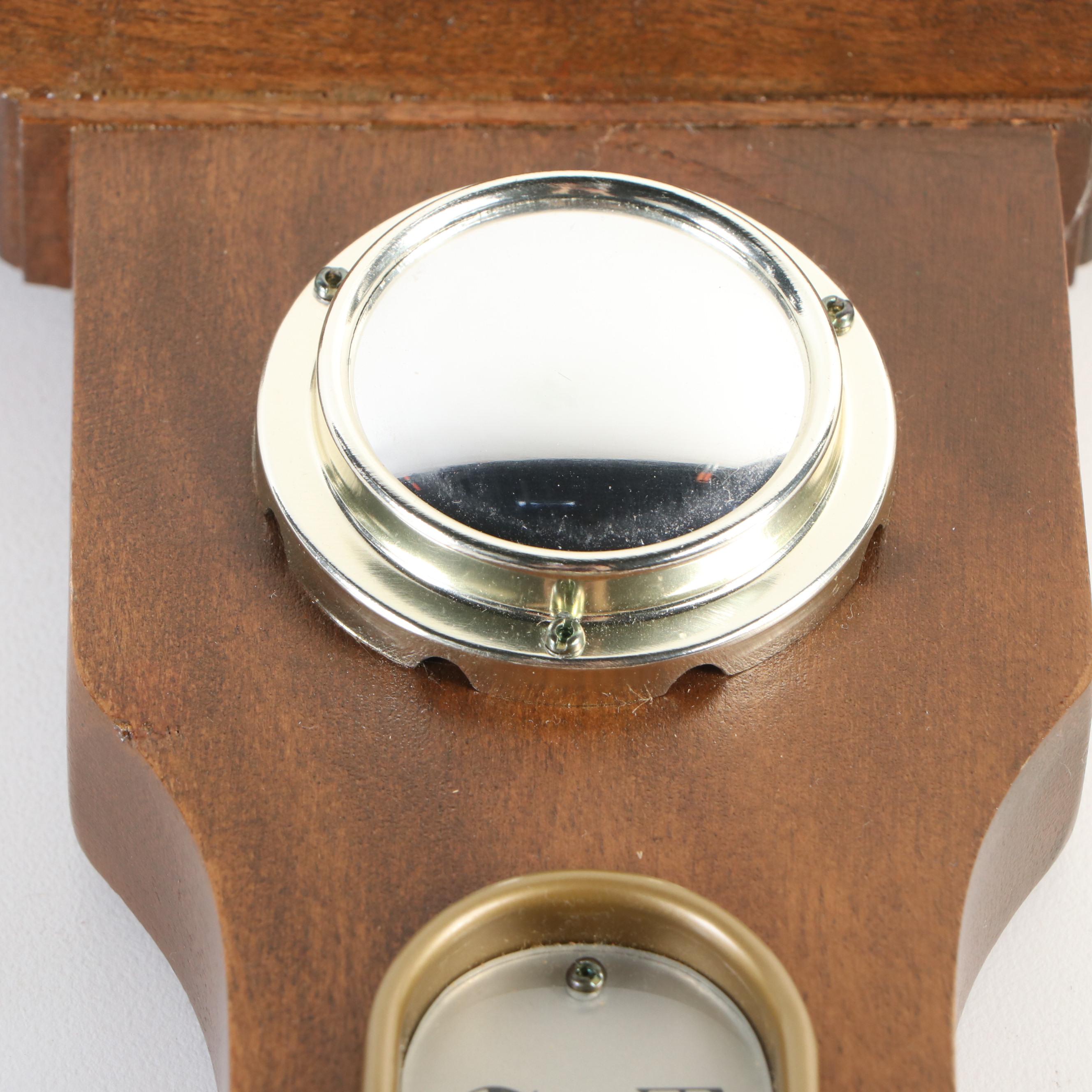 Gemini Federal Style Walnut Finish Banjo Wall Mount Weather Station