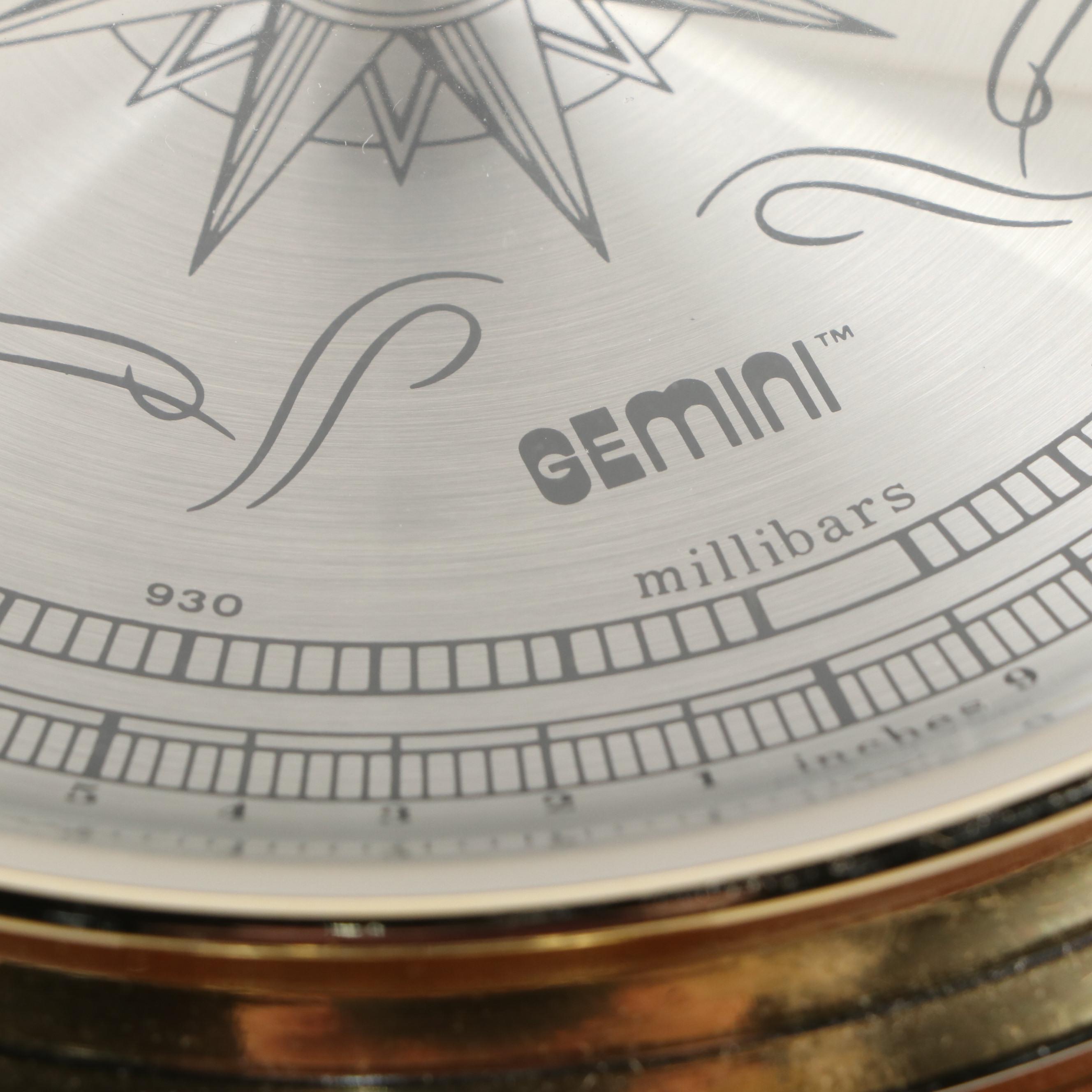 Gemini Federal Style Walnut Finish Banjo Wall Mount Weather Station