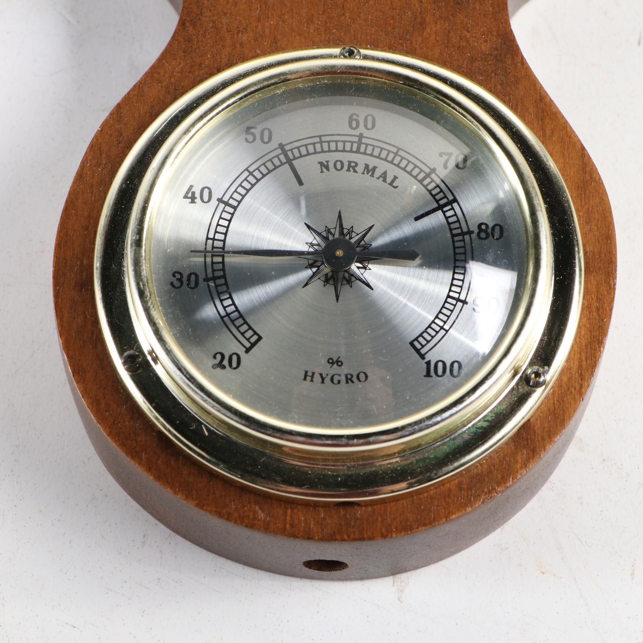 Gemini Federal Style Walnut Finish Banjo Wall Mount Weather Station