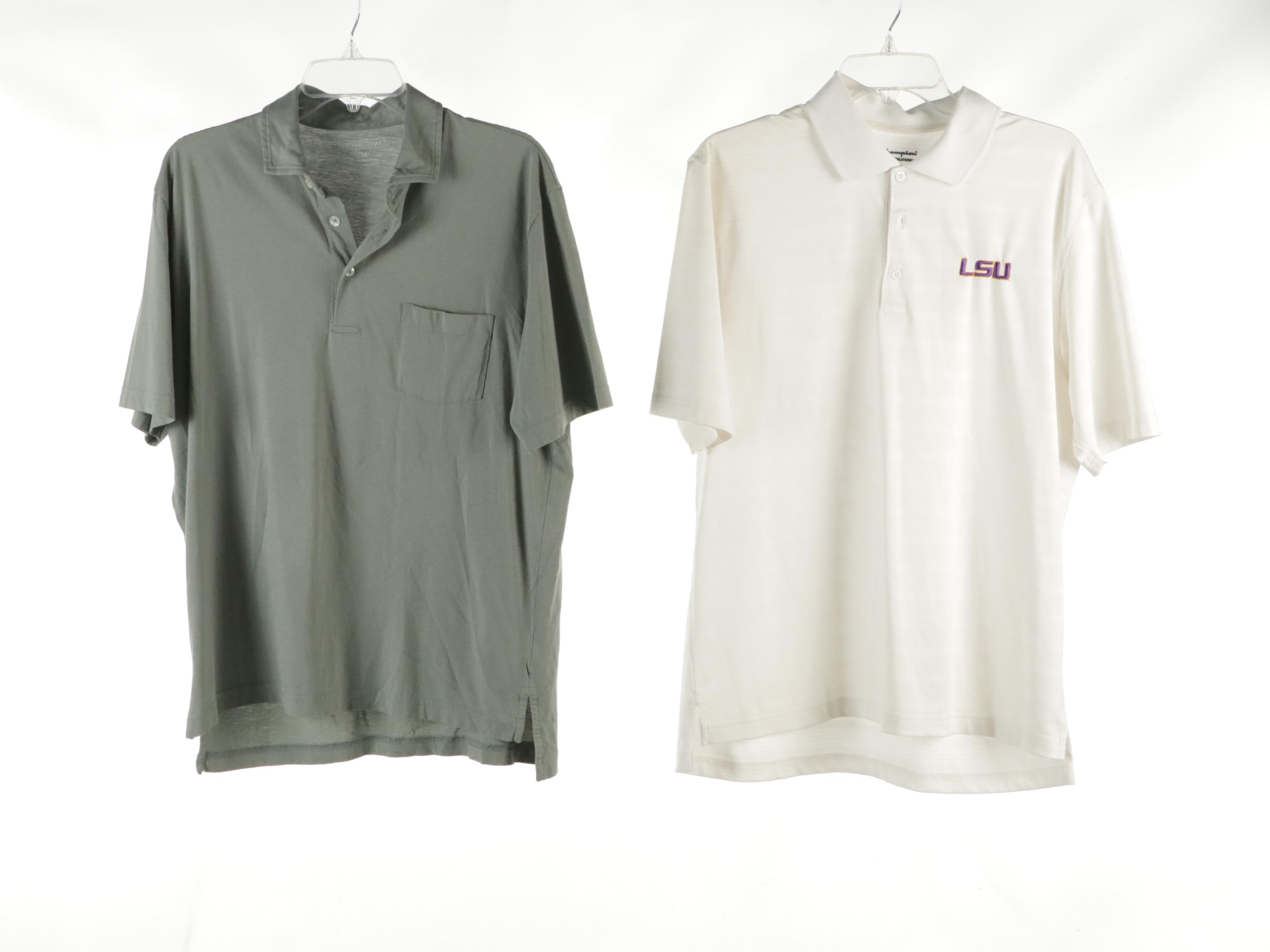 Men's Gymshark T-Shirts, Columbia Hiking Shorts, Peter Millar & More Polo Shirts