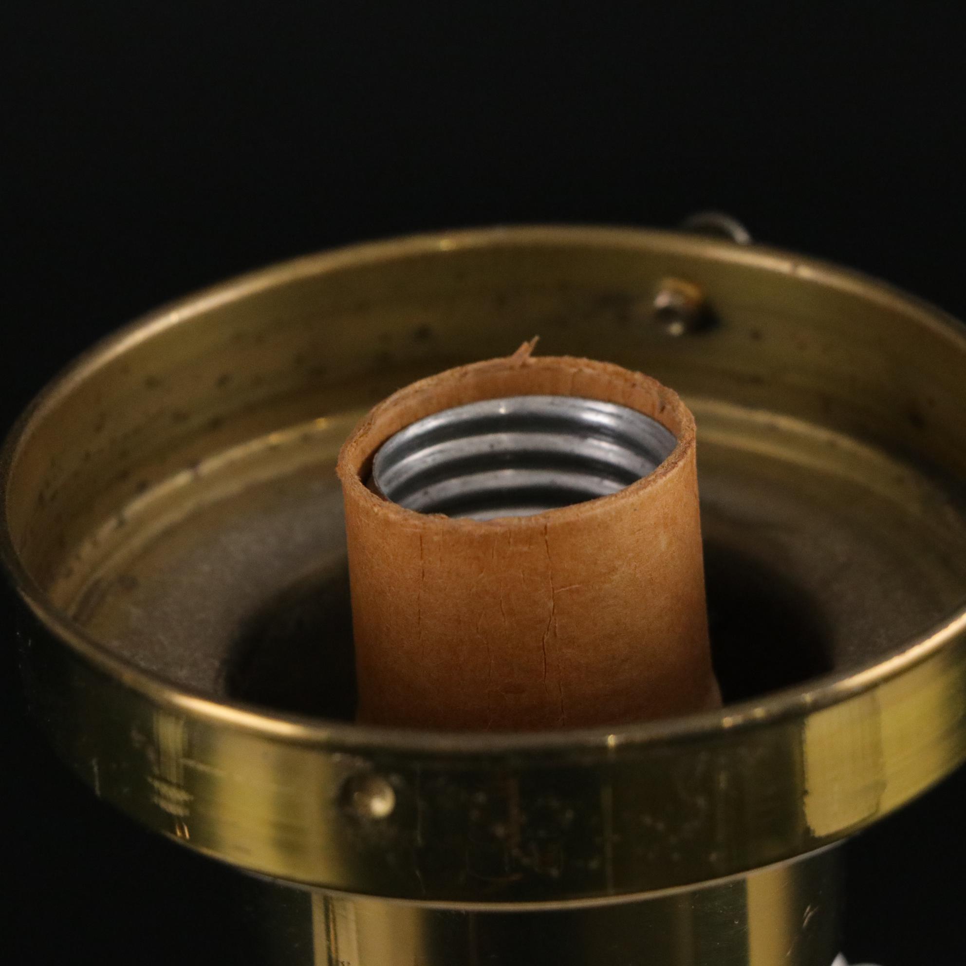 Pair of Milk Glass Dresser Lamps on Marble Bases, Mid to Late 20th Century