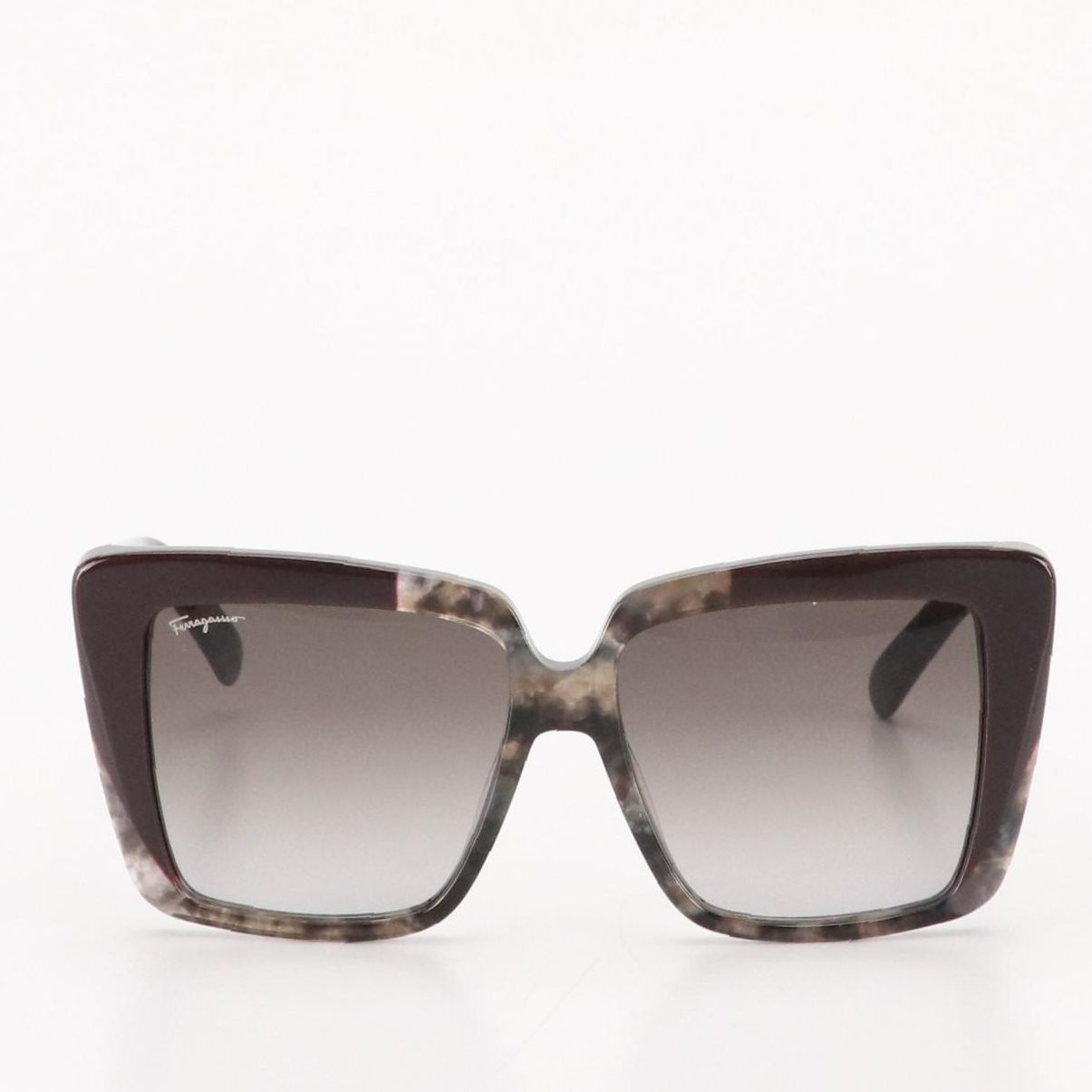 Salvatore Ferragamo SF1060S Grey Marble Butterfly Framed Sunglasses W Case & Box