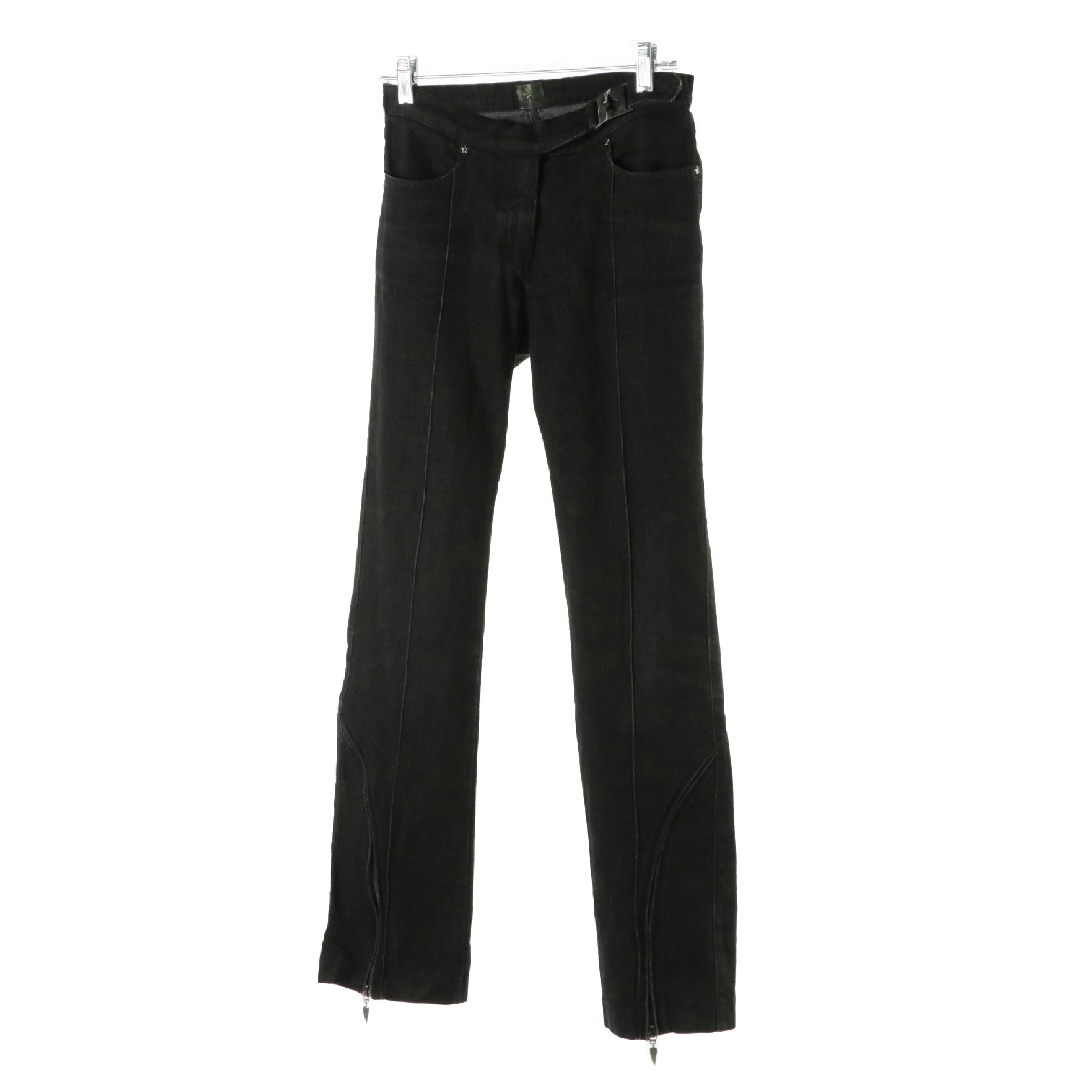 Thierry Mugler Star Studded Black Stretch Denim Jeans