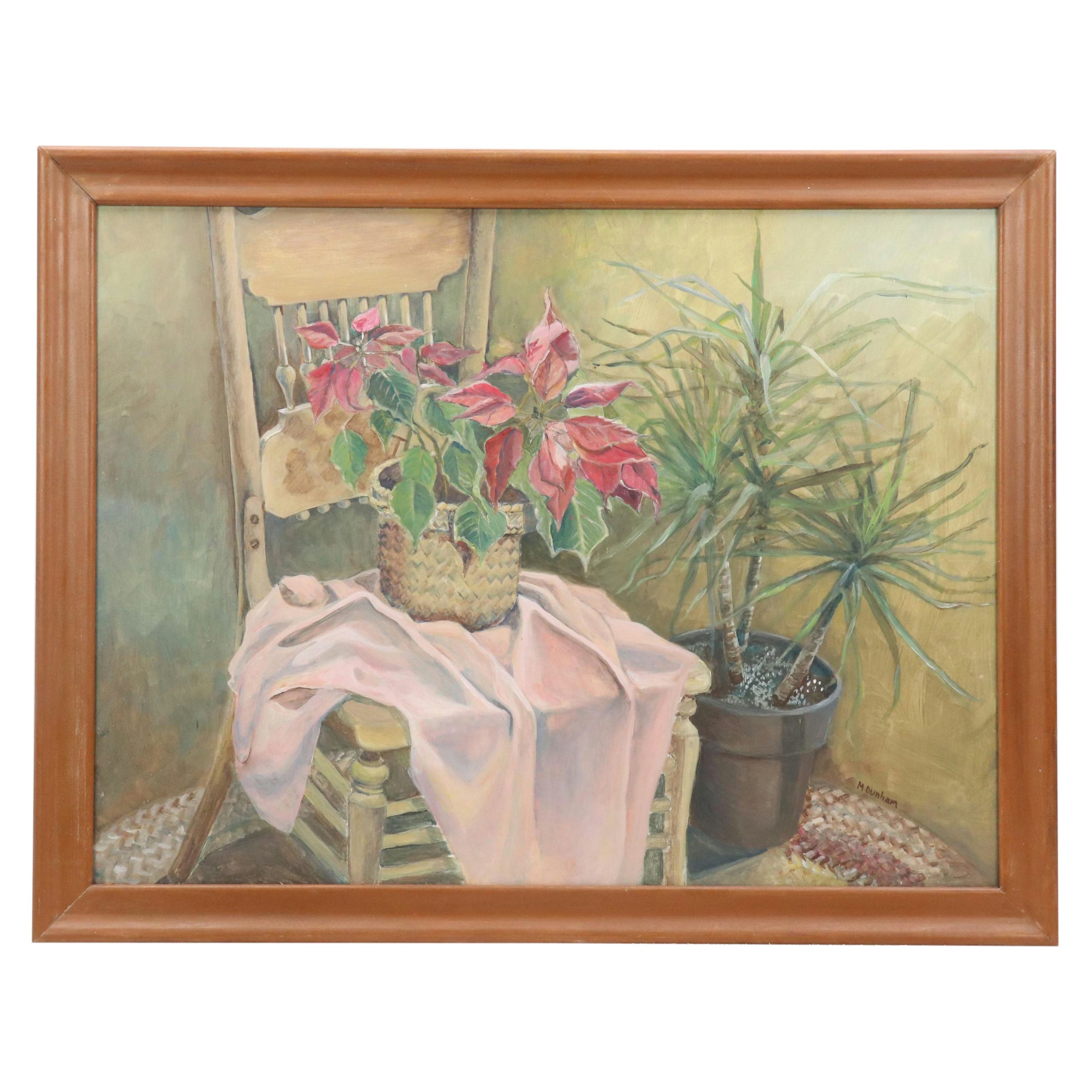 M. Dunham Still Life Oil Painting, Mid-Late 20th Century