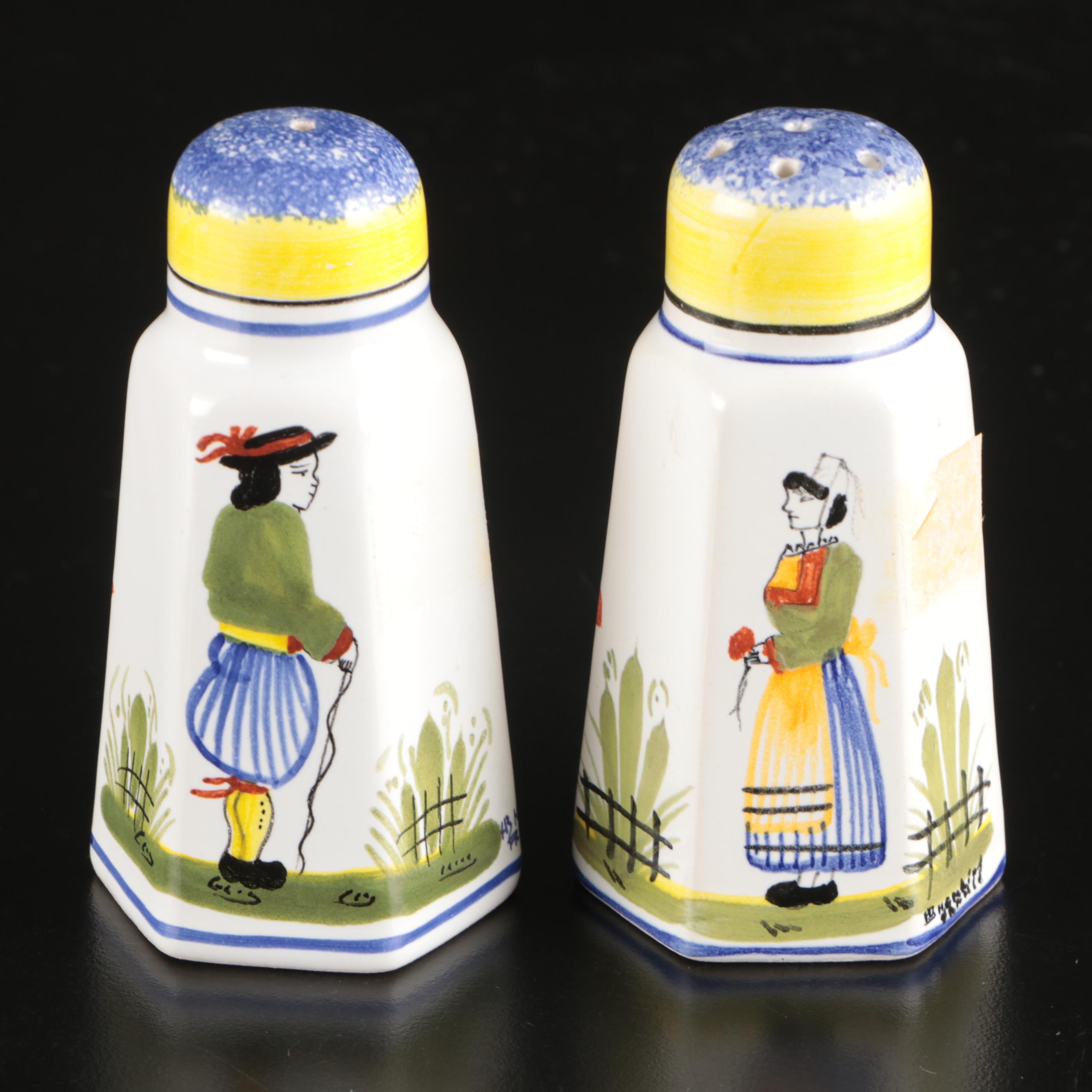 Henriot Quimper Faience Fish Shaped Dish and Table Accessories