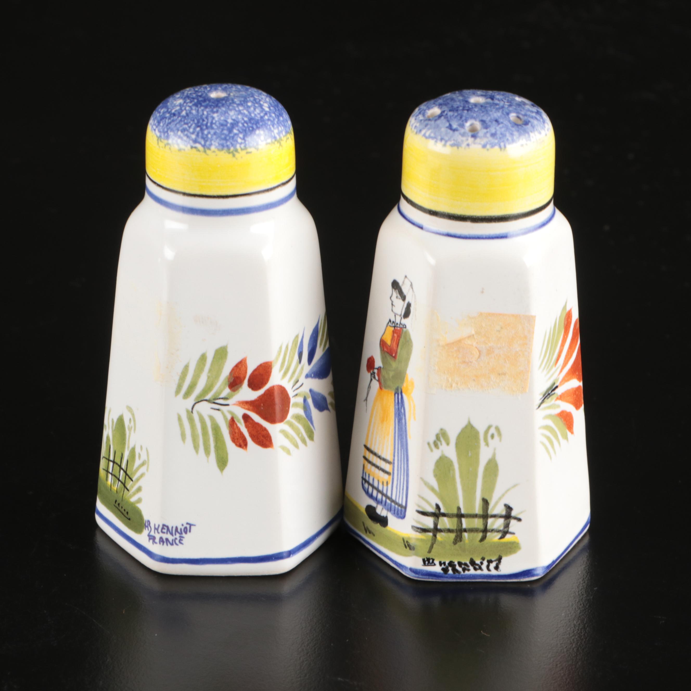 Henriot Quimper Faience Fish Shaped Dish and Table Accessories