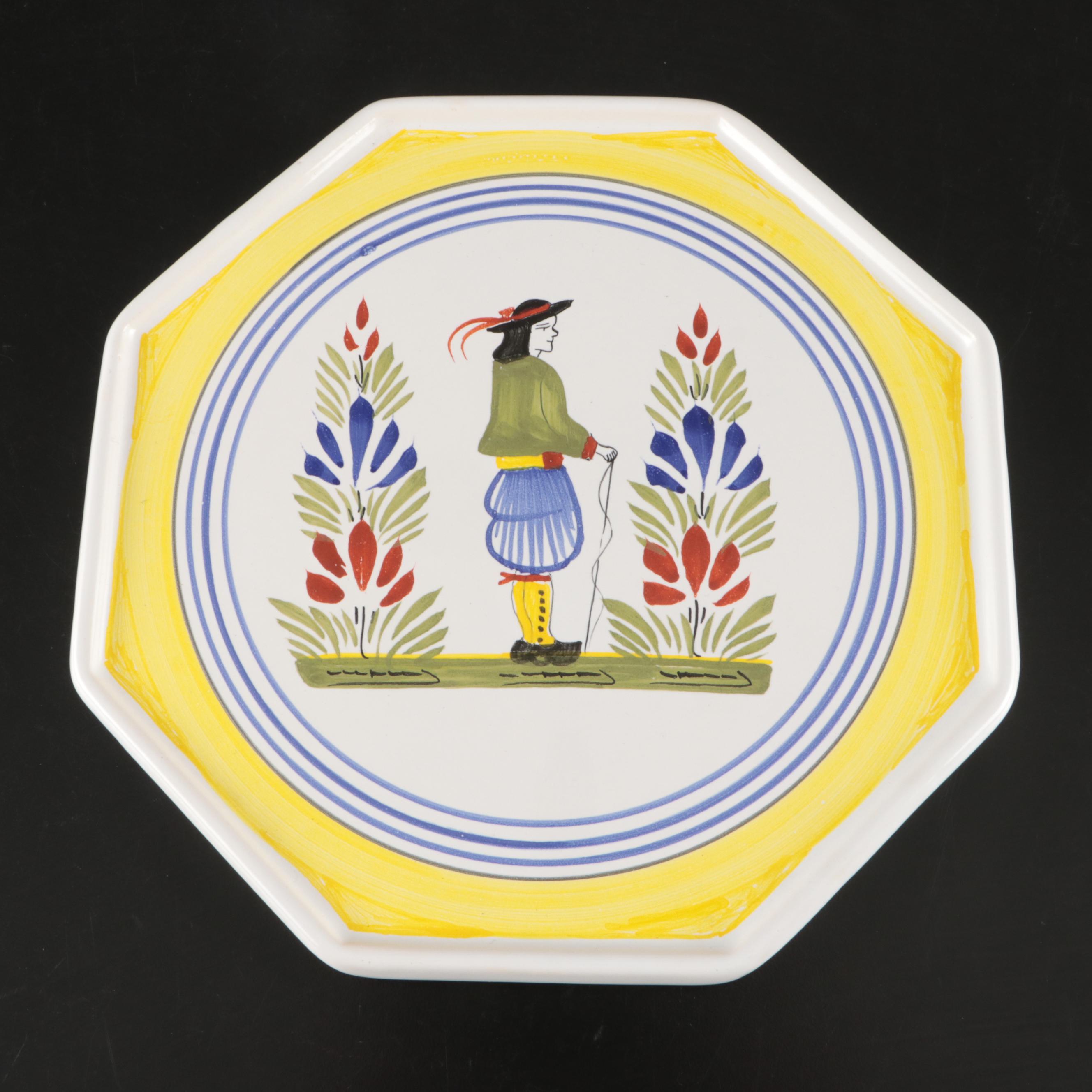 Henriot Quimper Faience Fish Shaped Dish and Table Accessories