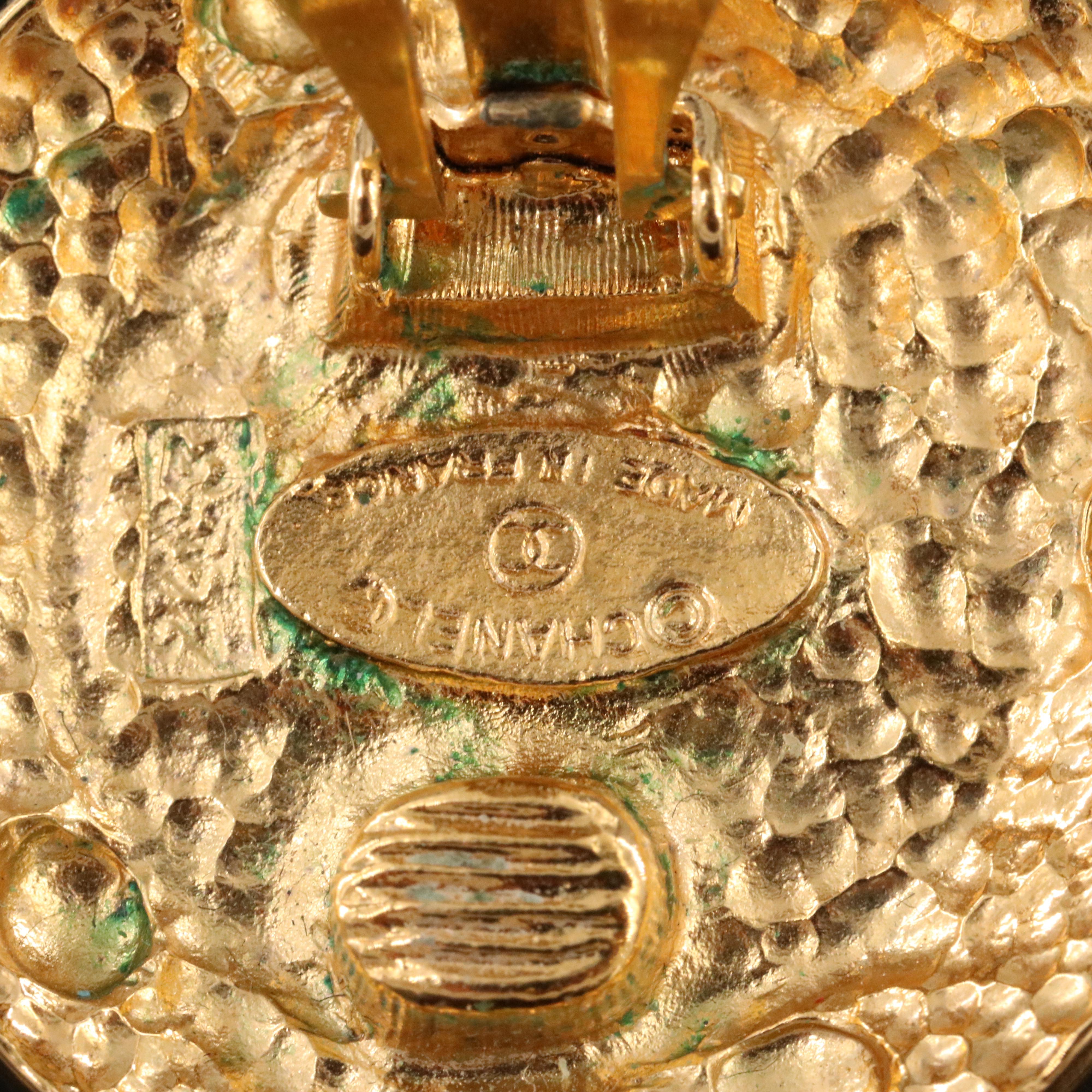 Chanel Faux Pearl Clip Earrings Vintage