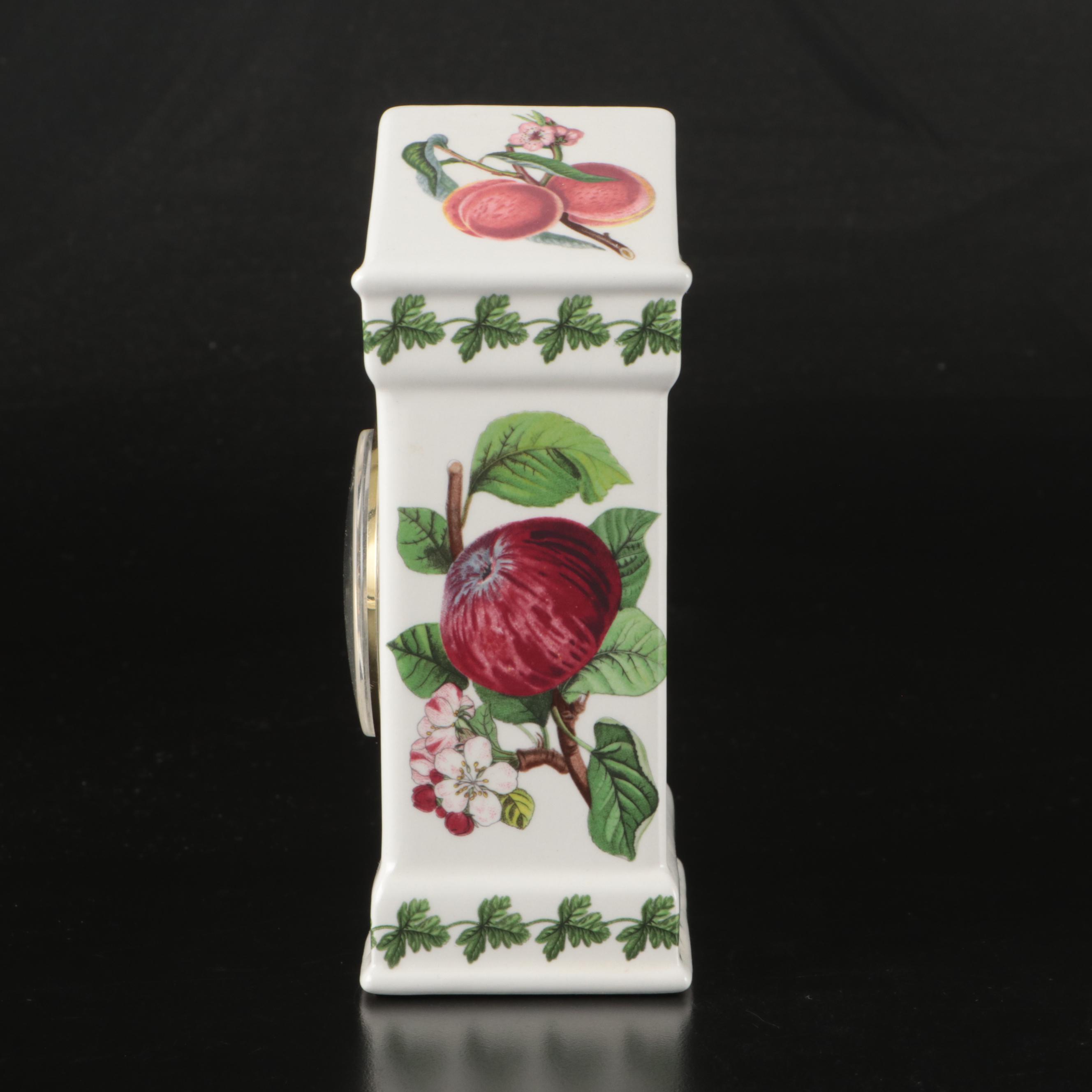 Portmeirion English Ceramic Mantel Clock and "The Botanic Garden" Dish