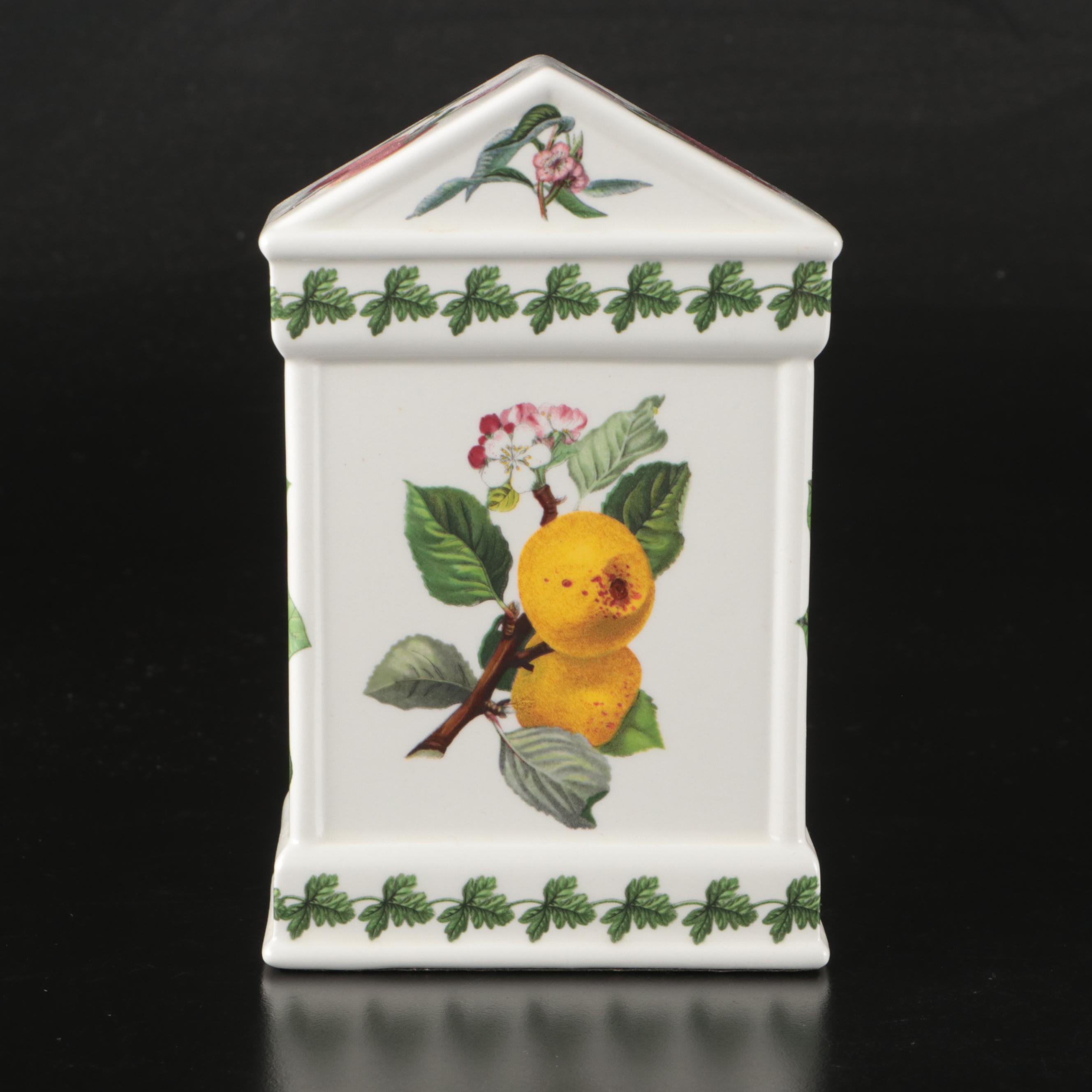 Portmeirion English Ceramic Mantel Clock and "The Botanic Garden" Dish