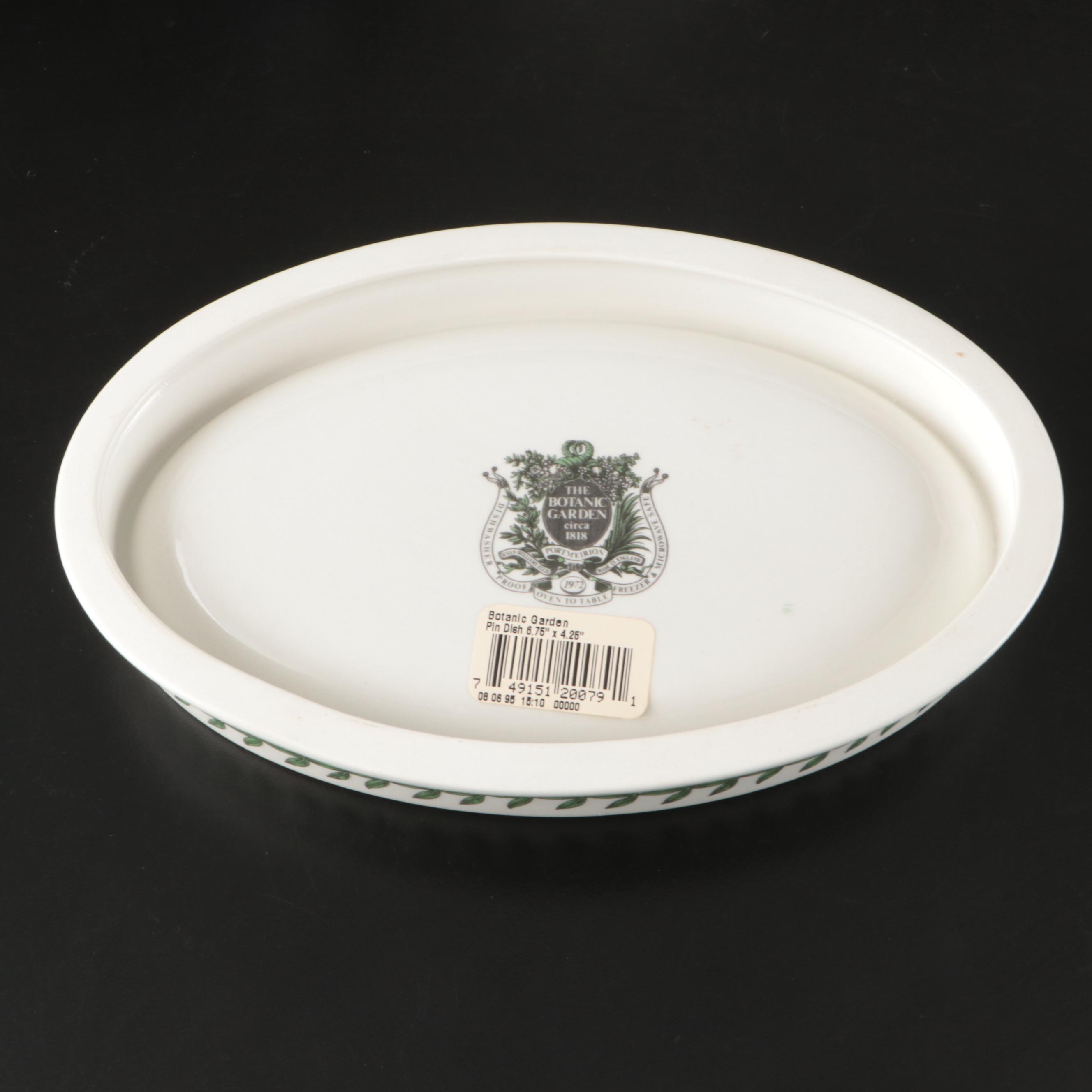 Portmeirion English Ceramic Mantel Clock and "The Botanic Garden" Dish