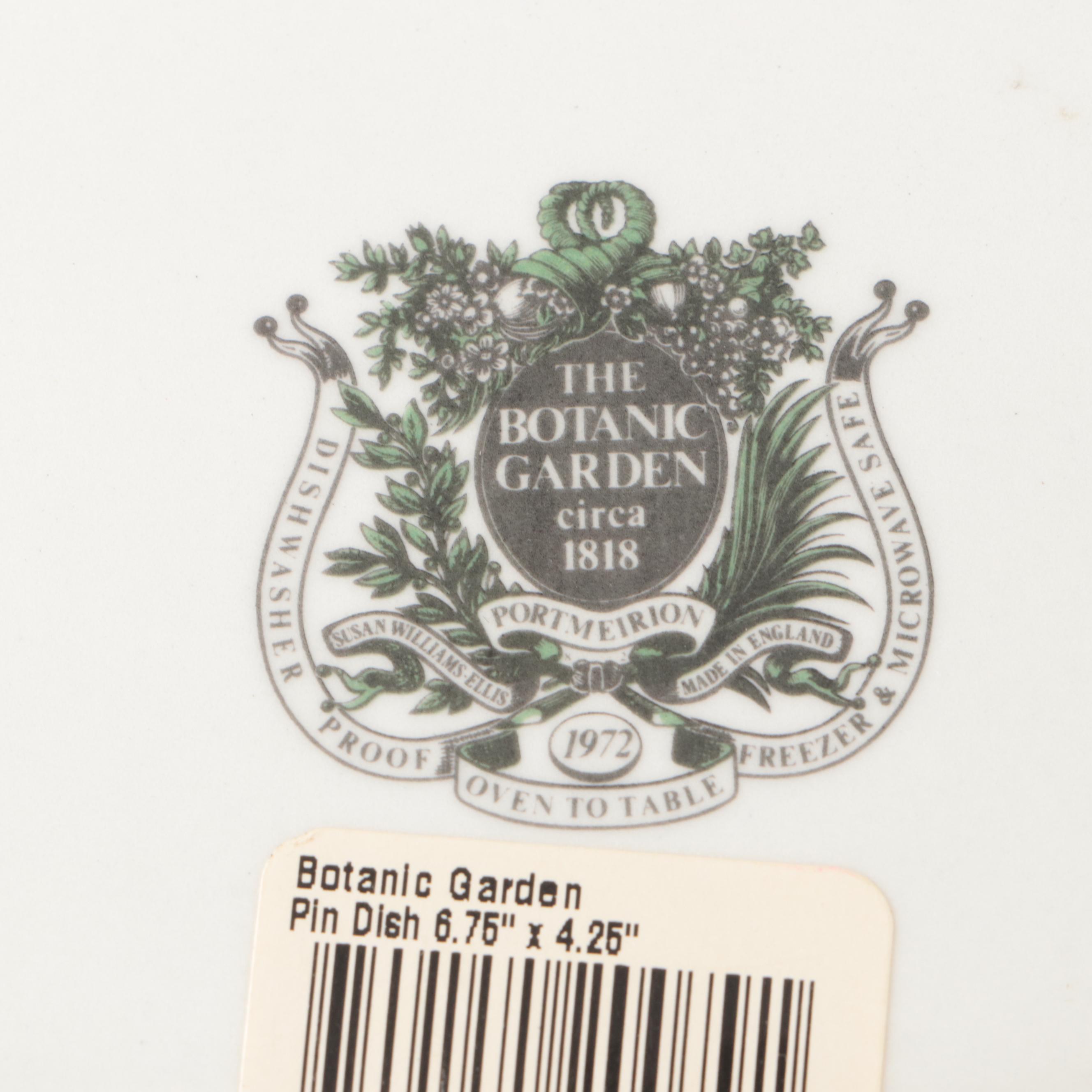 Portmeirion English Ceramic Mantel Clock and "The Botanic Garden" Dish