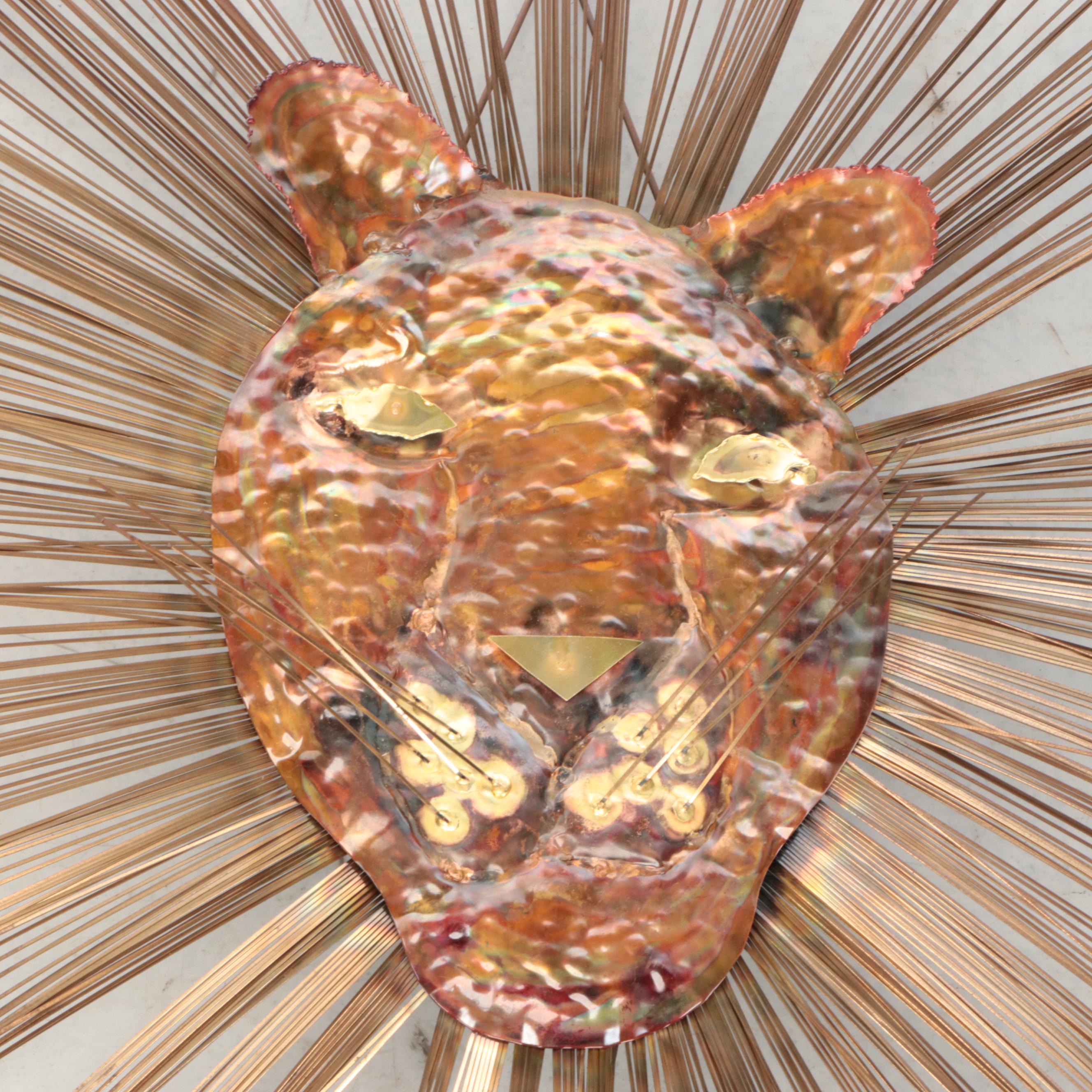Hammered Metal Lion Wall Art