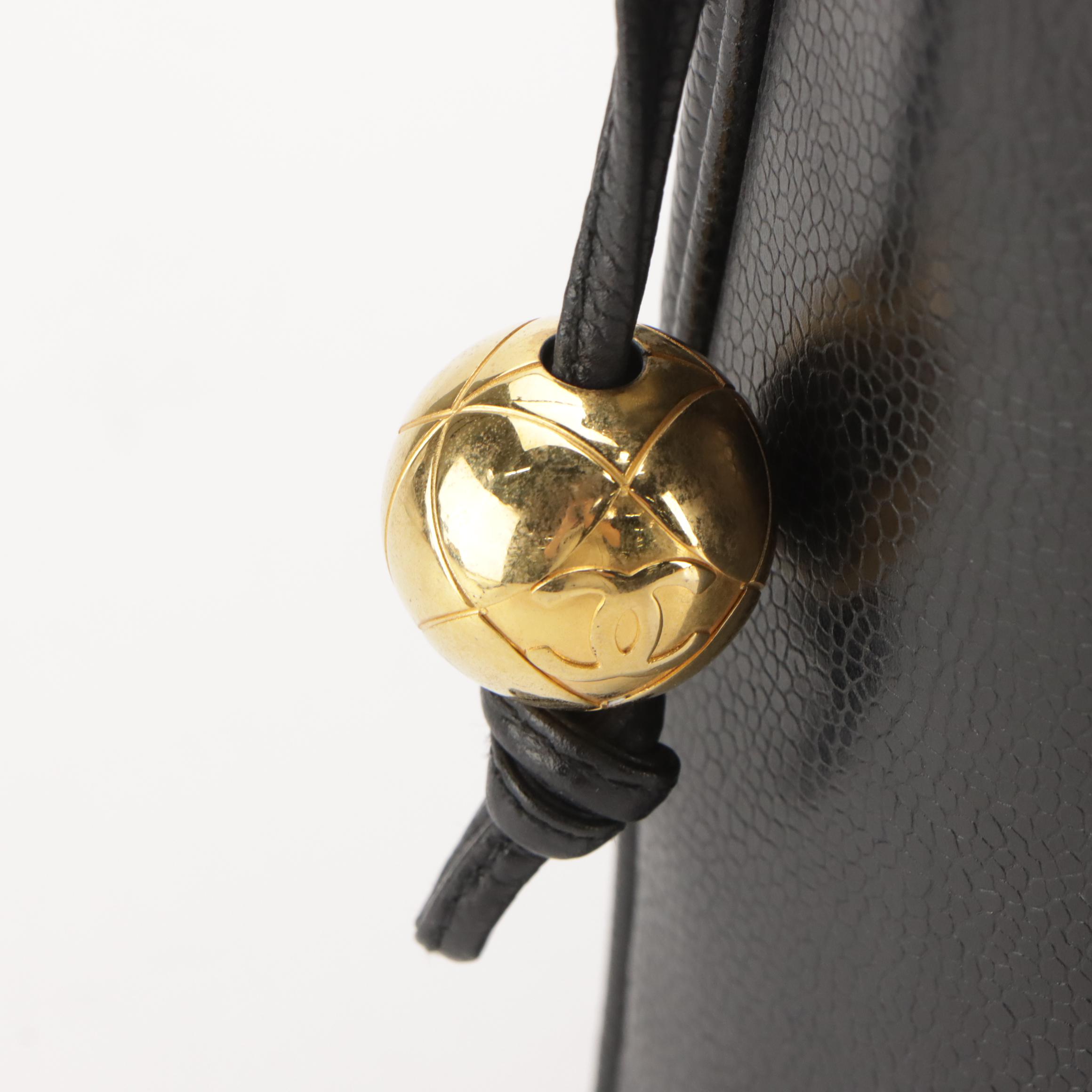 Chanel Two-Way Bag in Chevron Quilted Caviar Leather