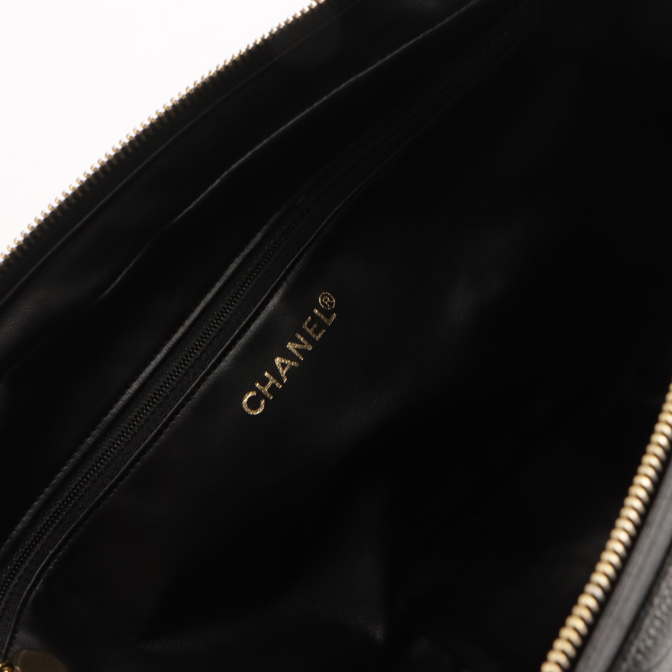 Chanel Two-Way Bag in Chevron Quilted Caviar Leather