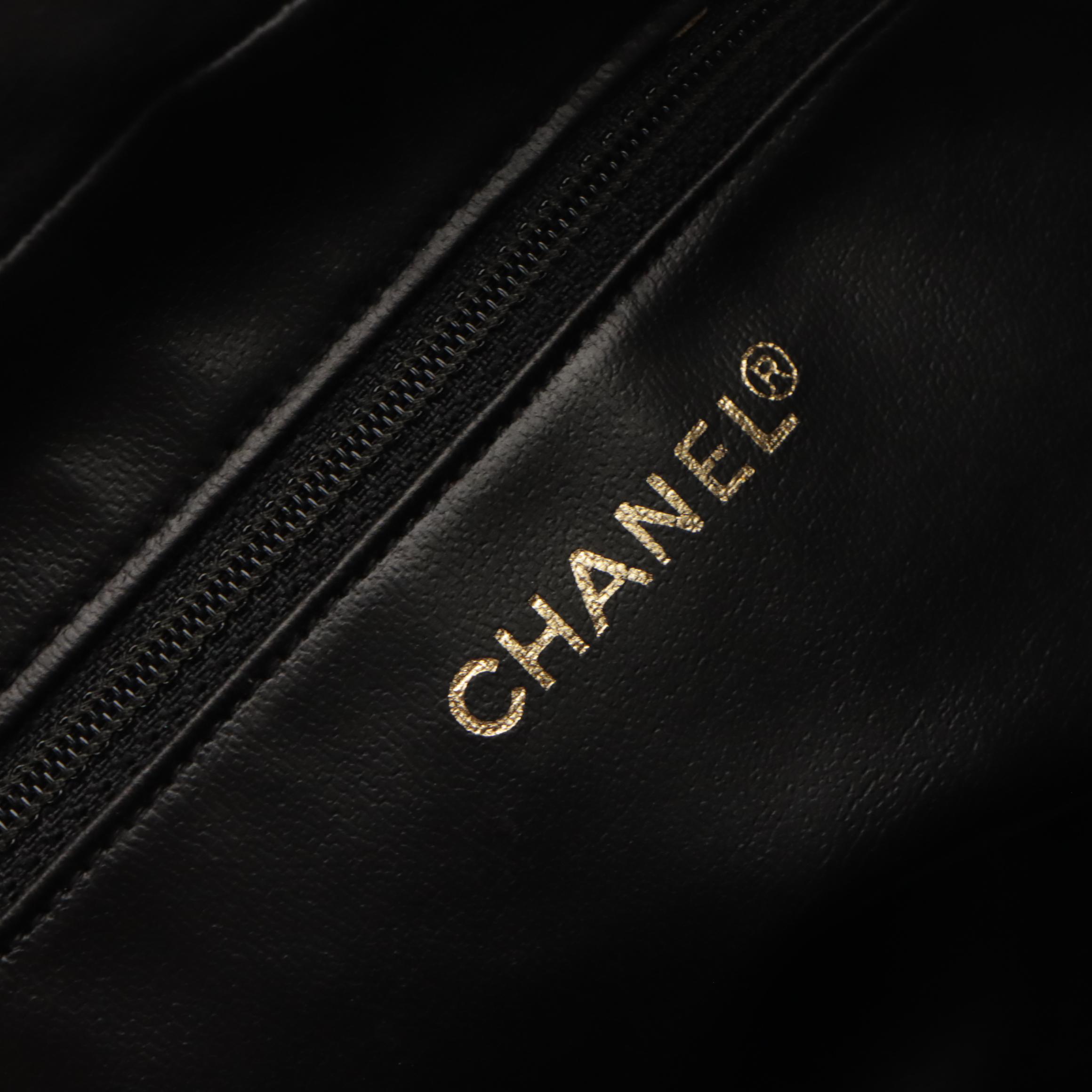 Chanel Two-Way Bag in Chevron Quilted Caviar Leather