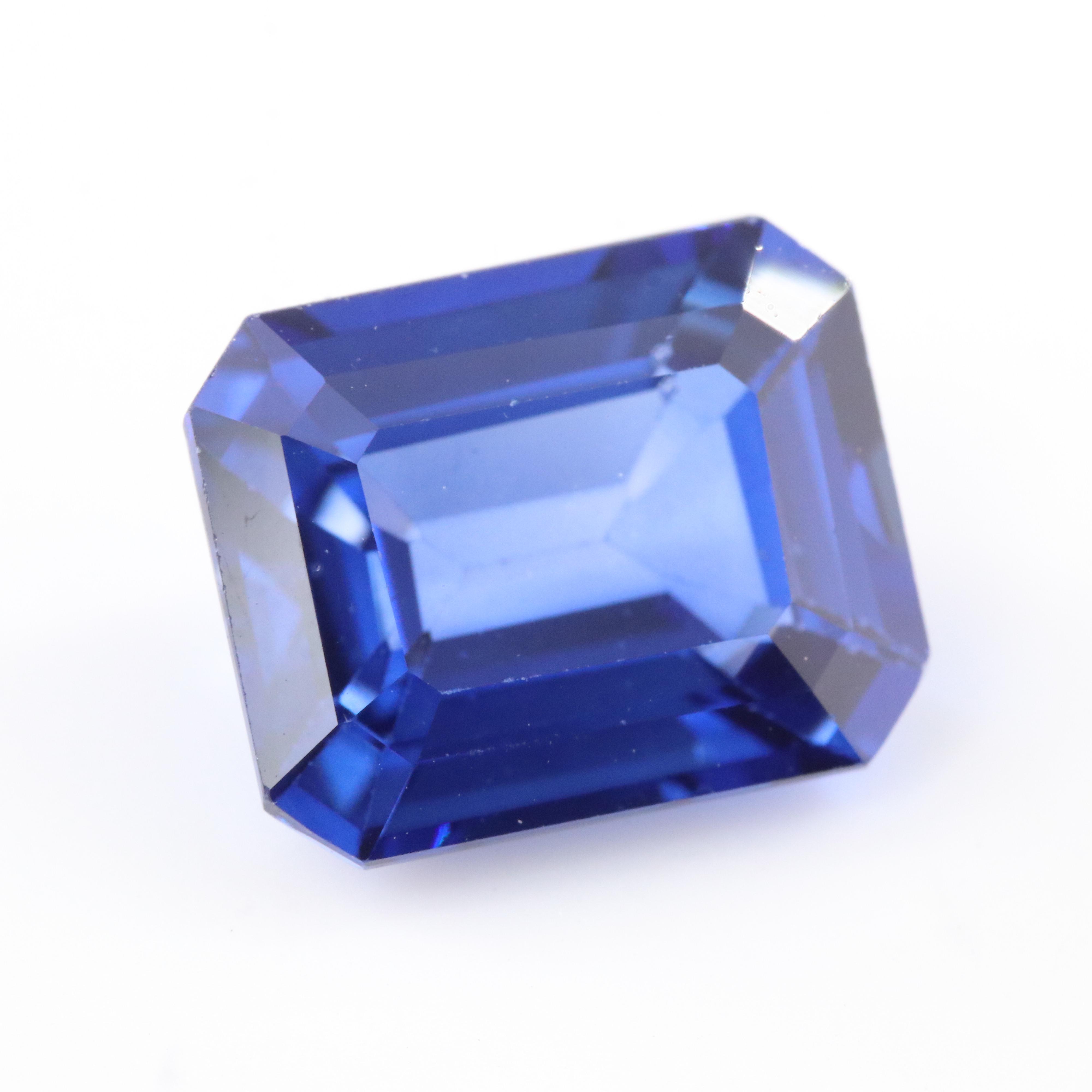 Loose 7.39 CT Lab Grown Sapphire