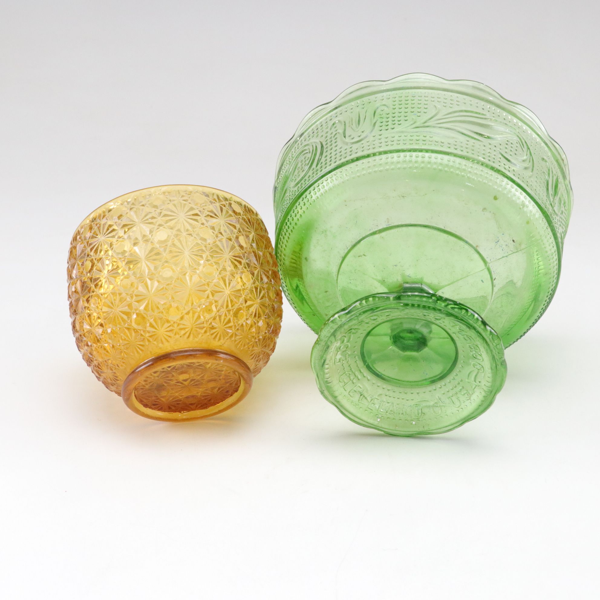 Pressed Glass Items with Degenhart Salt and Pepper Shakers and More
