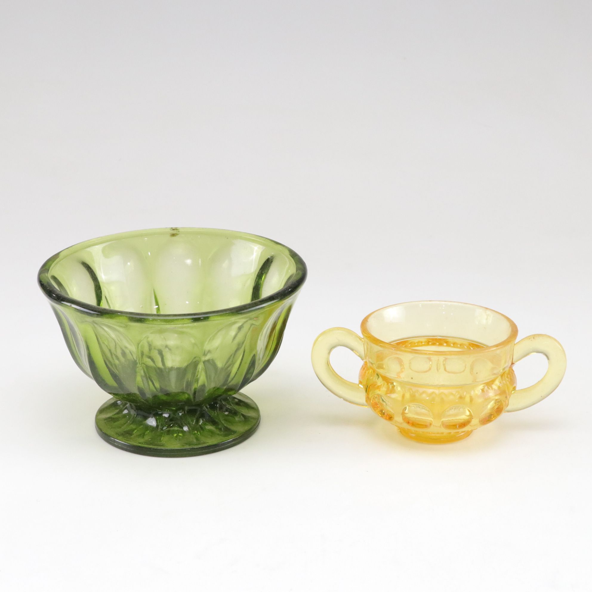 Pressed Glass Items with Degenhart Salt and Pepper Shakers and More