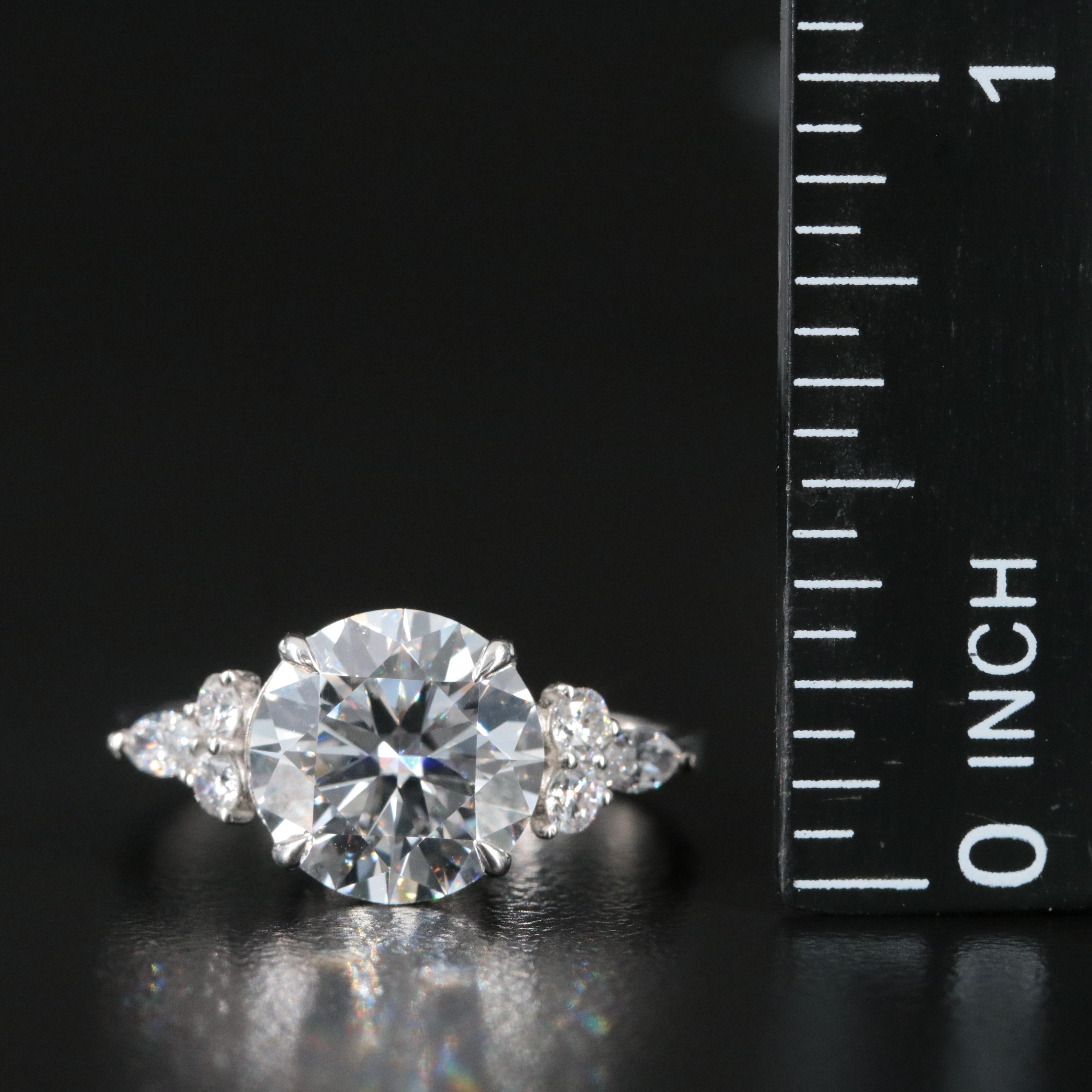 Platinum 3.19 CTW Lab Grown Diamond Ring with IGI Report